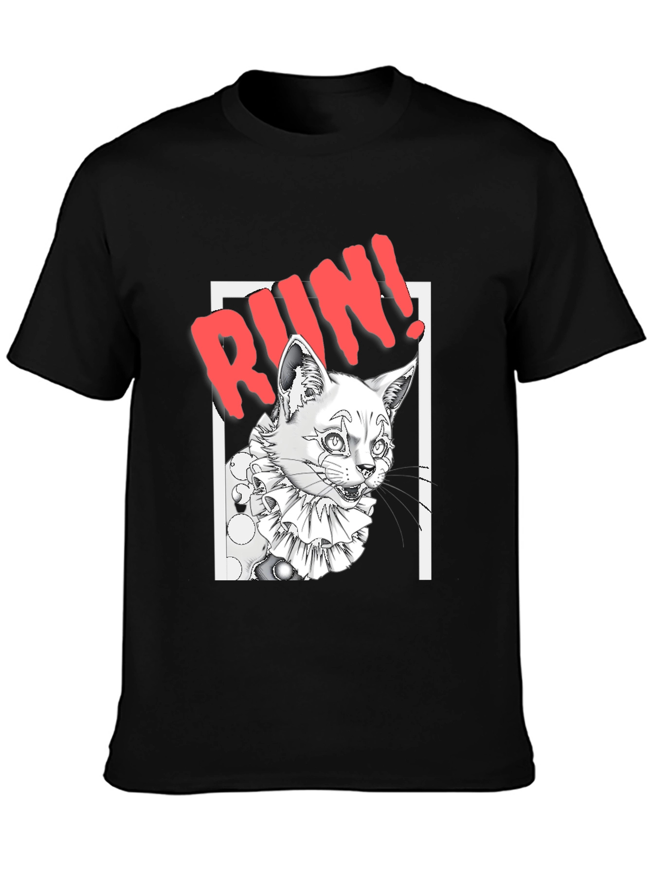 Run Clown Cat Black T-Shirt