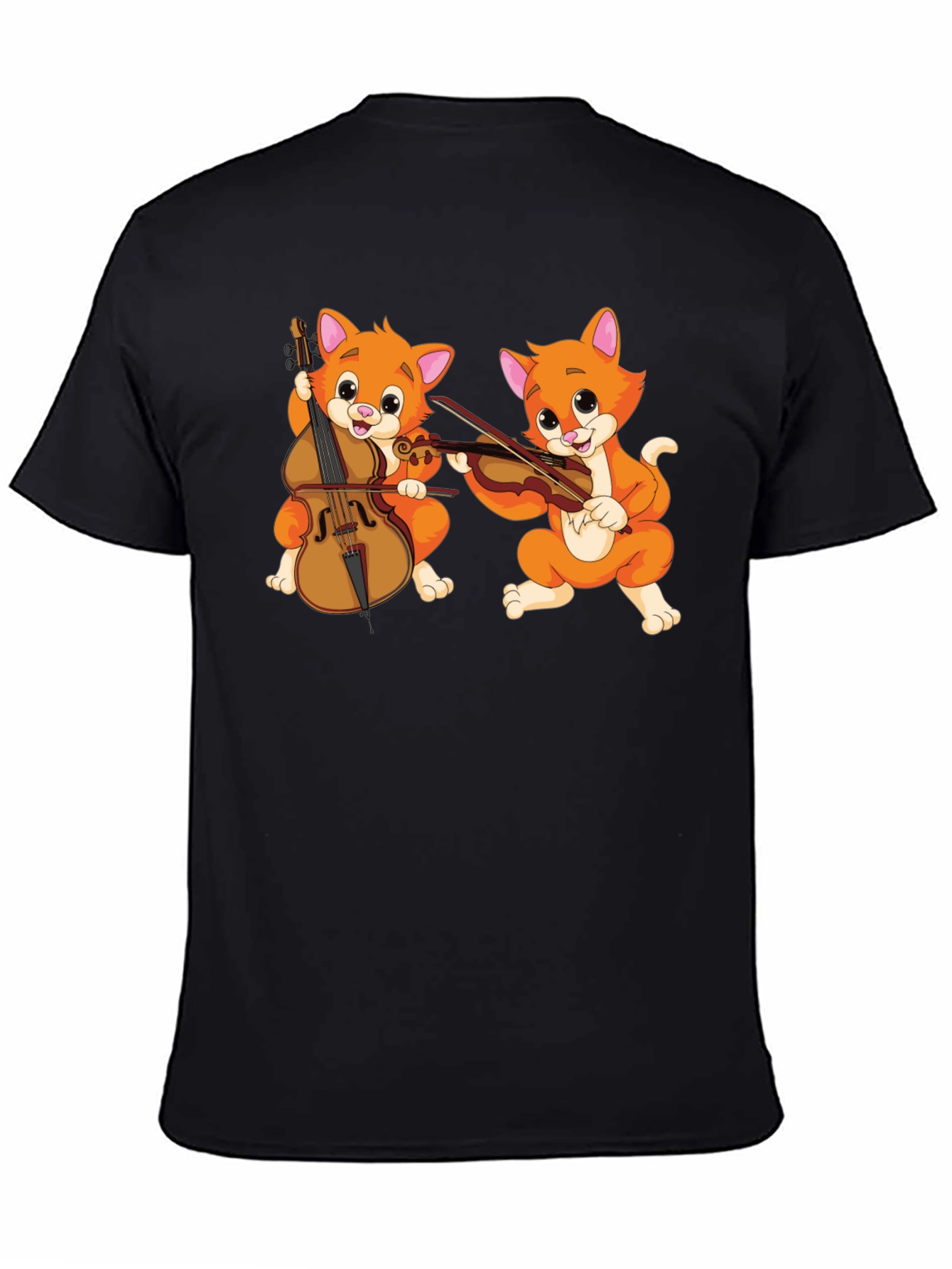 Musical Cats Black T-Shirt