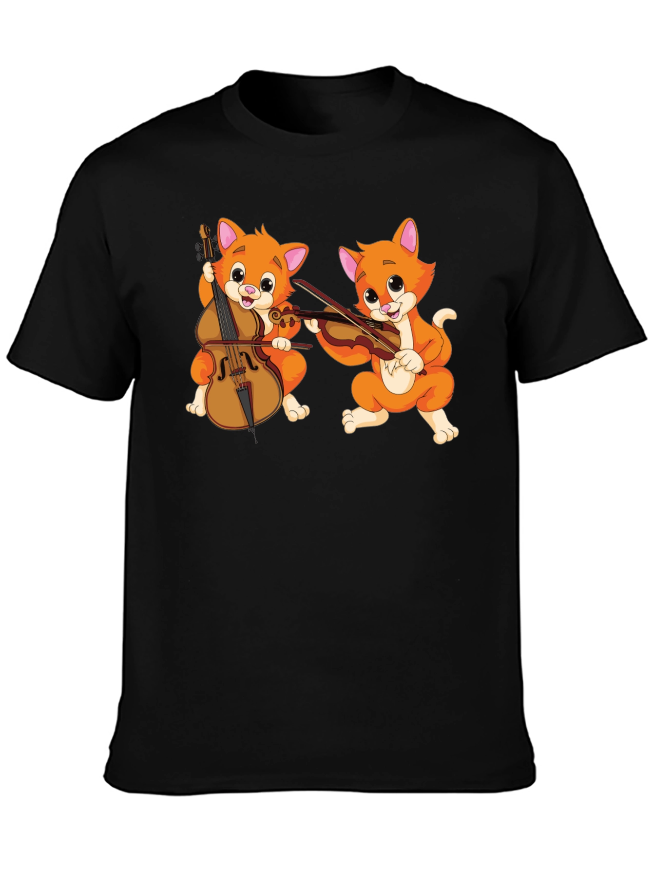 Musical Cats Black T-Shirt