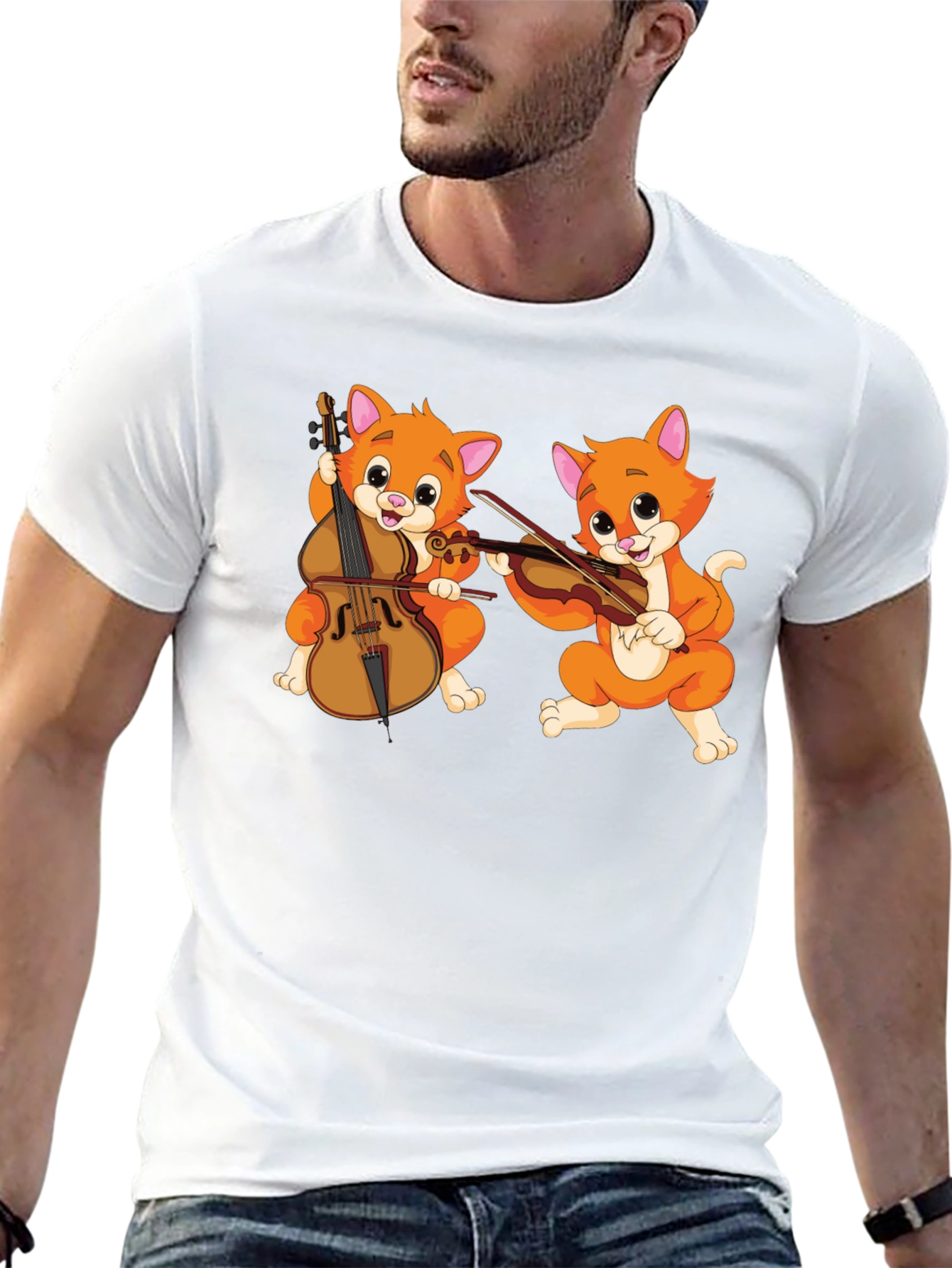 Musical Cats Black T-Shirt