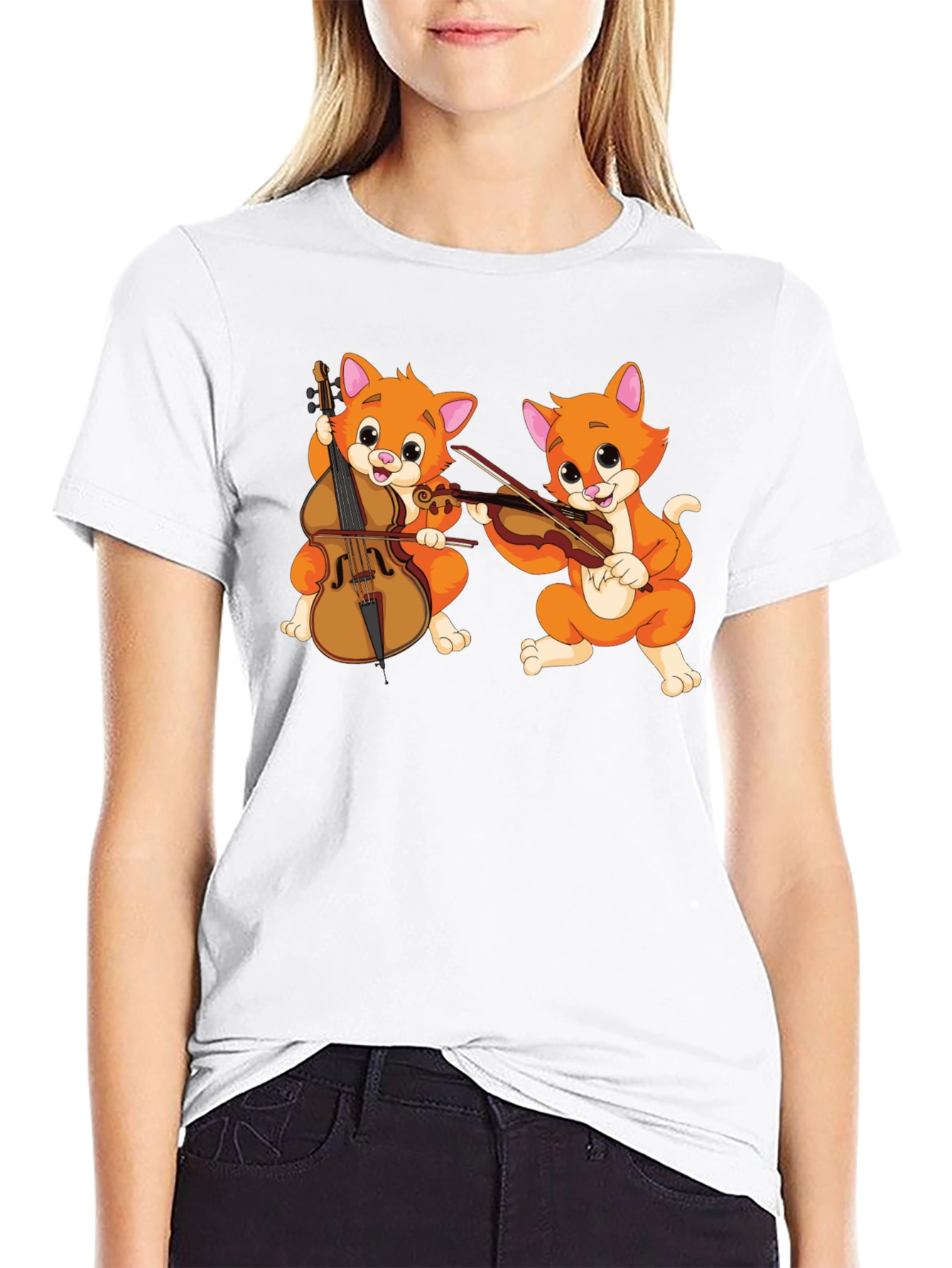 Musical Cats Black T-Shirt