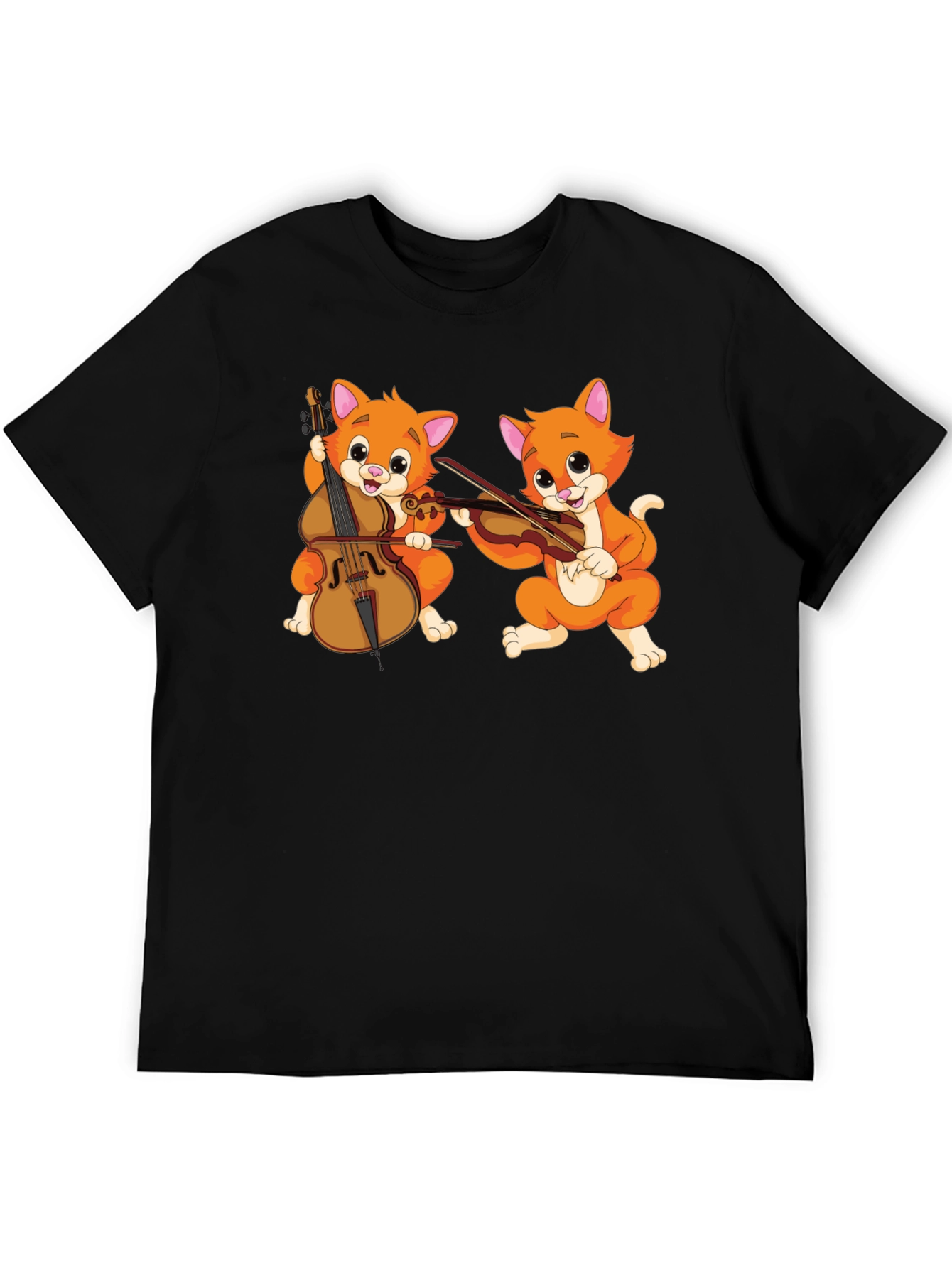 Musical Cats Black T-Shirt