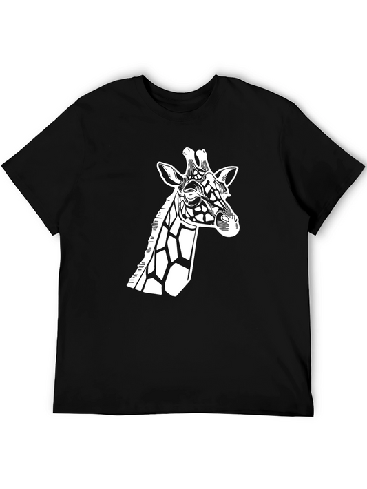 Geometric Giraffe Black T-Shirt