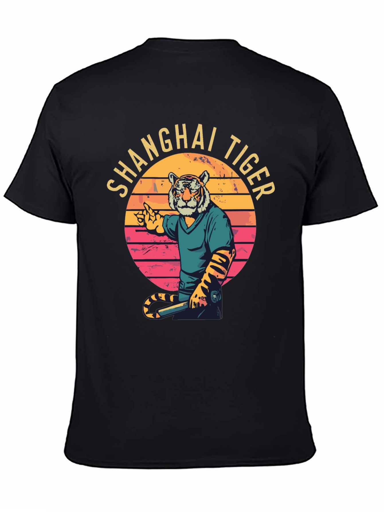 Shanghai Tiger Graphic Tee - Retro Style T-Shirt