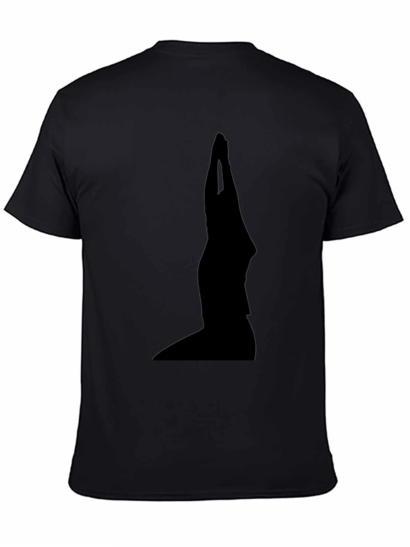 Black Yoga Silhouette T-Shirt - Meditative Style