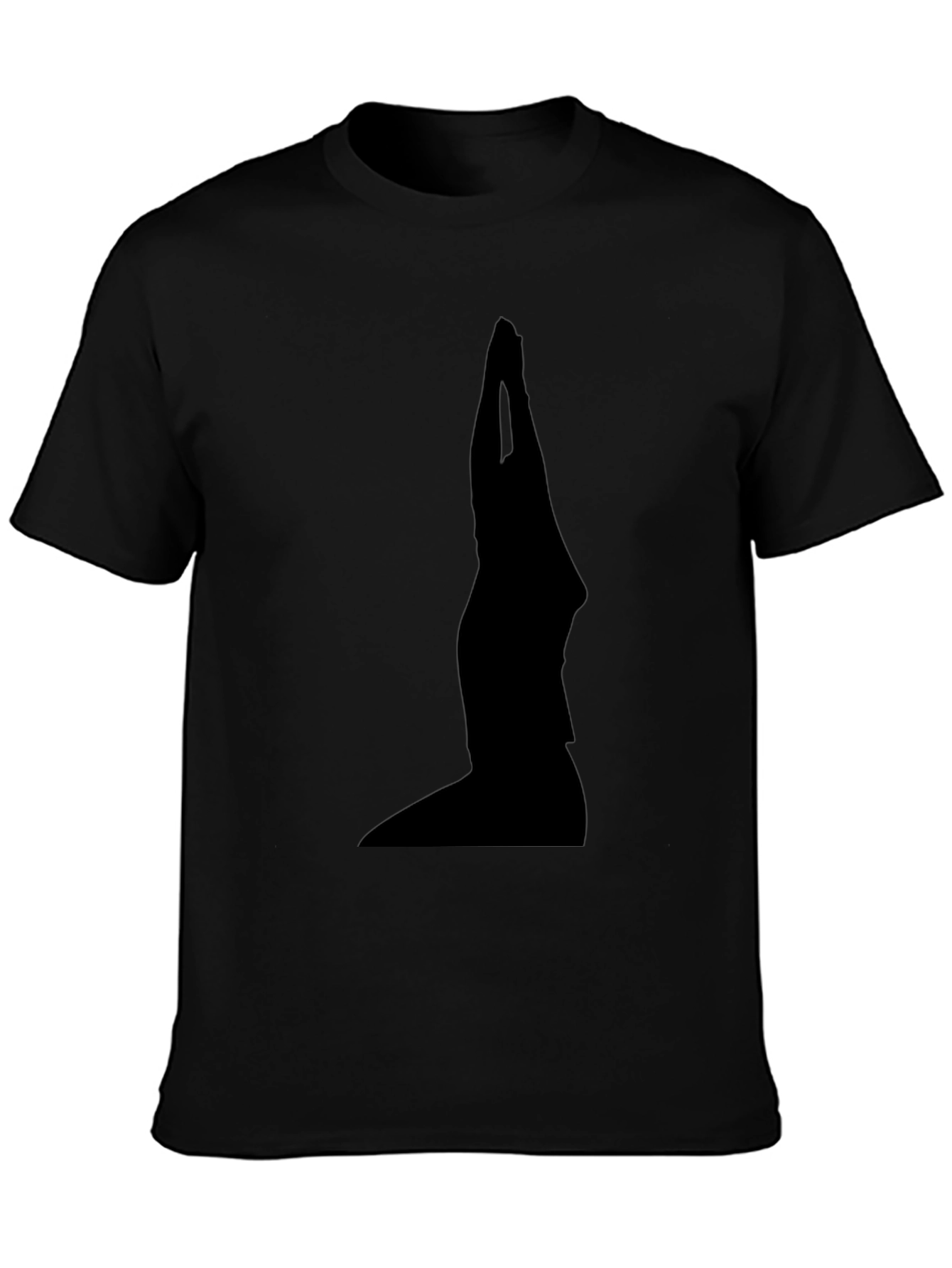 Black Yoga Silhouette T-Shirt - Meditative Style