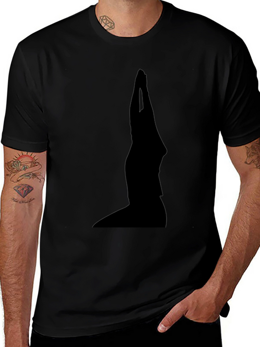 Black Yoga Silhouette T-Shirt - Meditative Style
