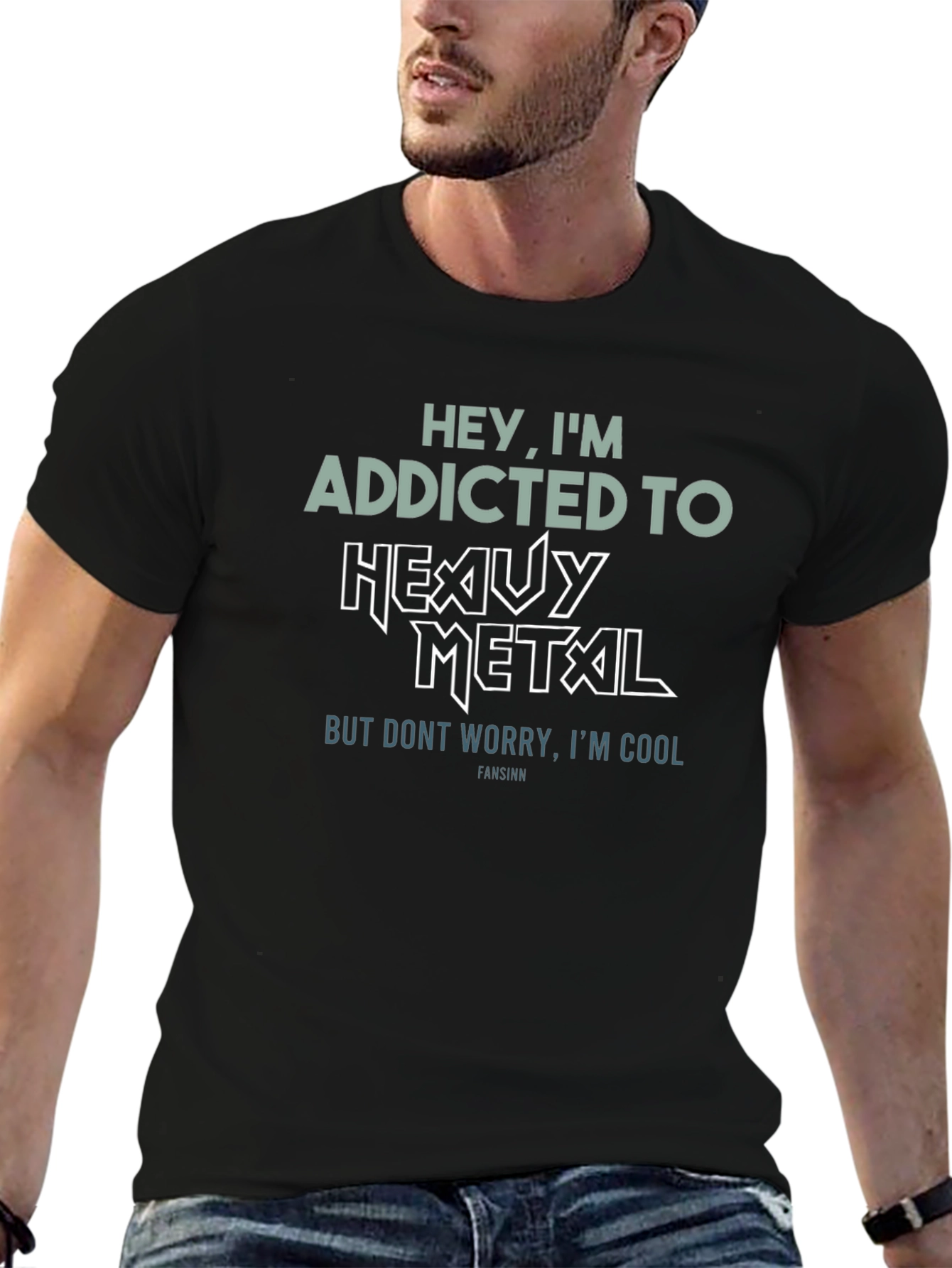 Addicted to Heavy Metal Graphic T-Shirt