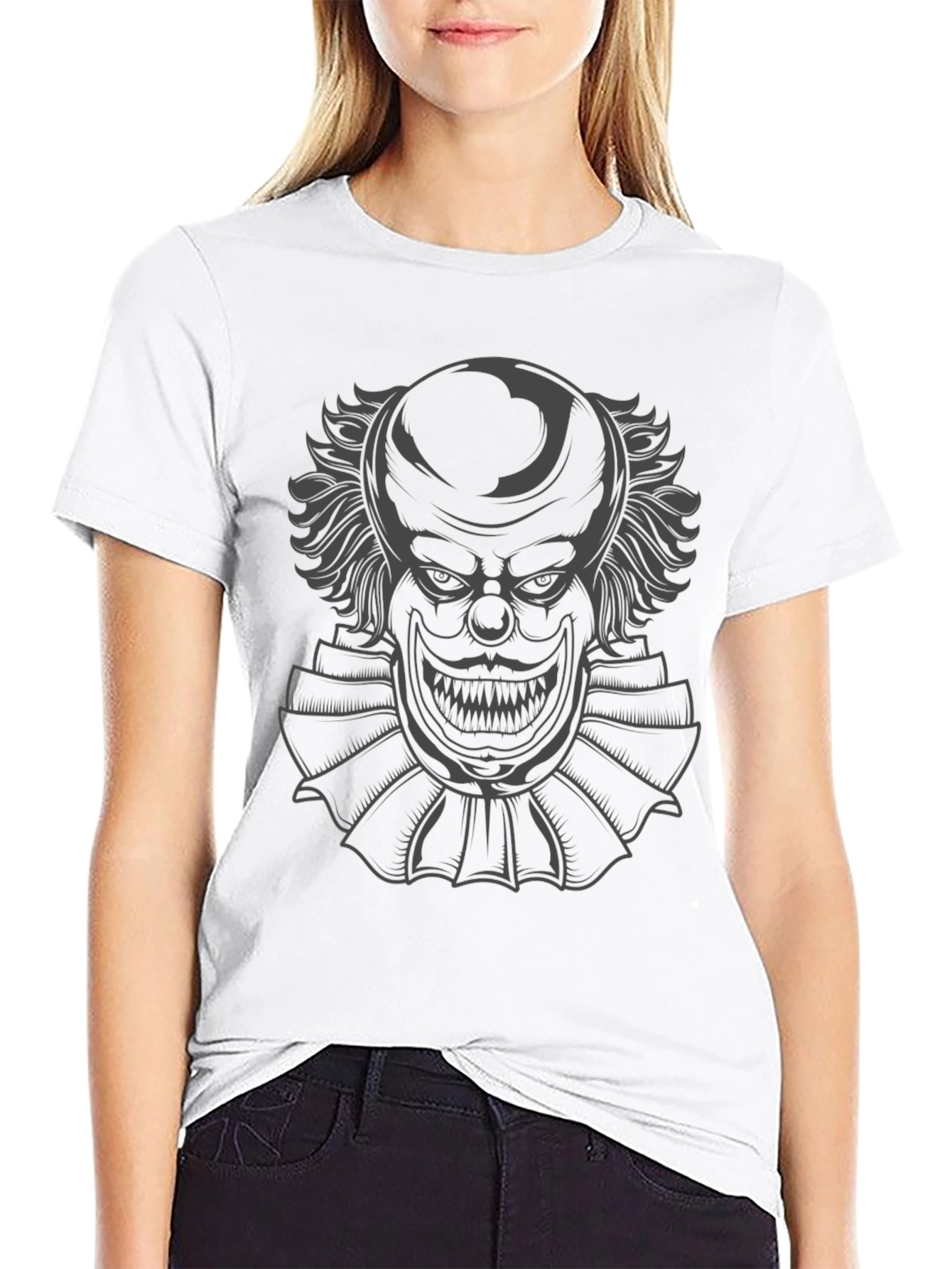 Mens Black T-Shirt with Clown Graphic
