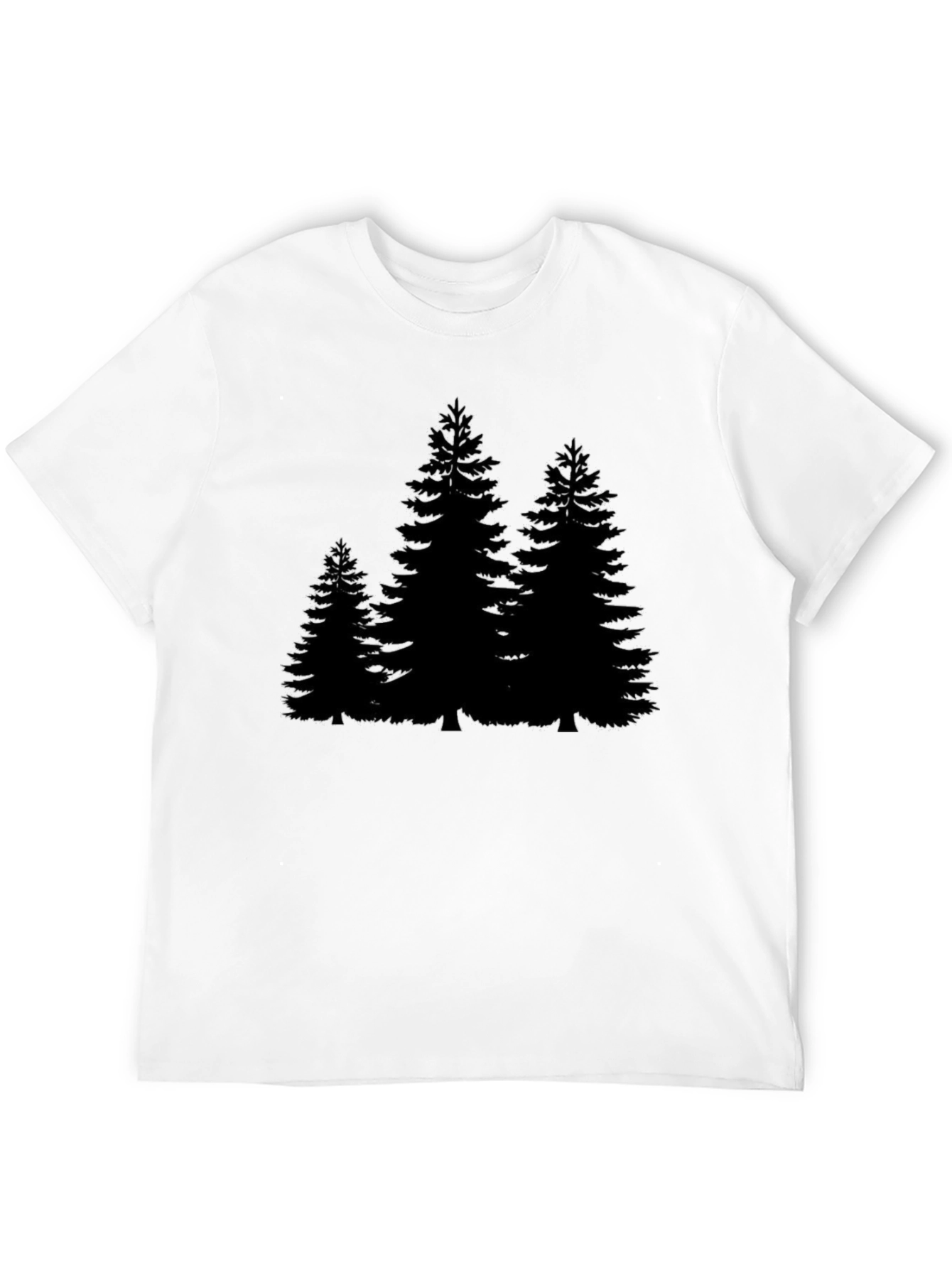 Pine Trees Graphic Mens Black Tee