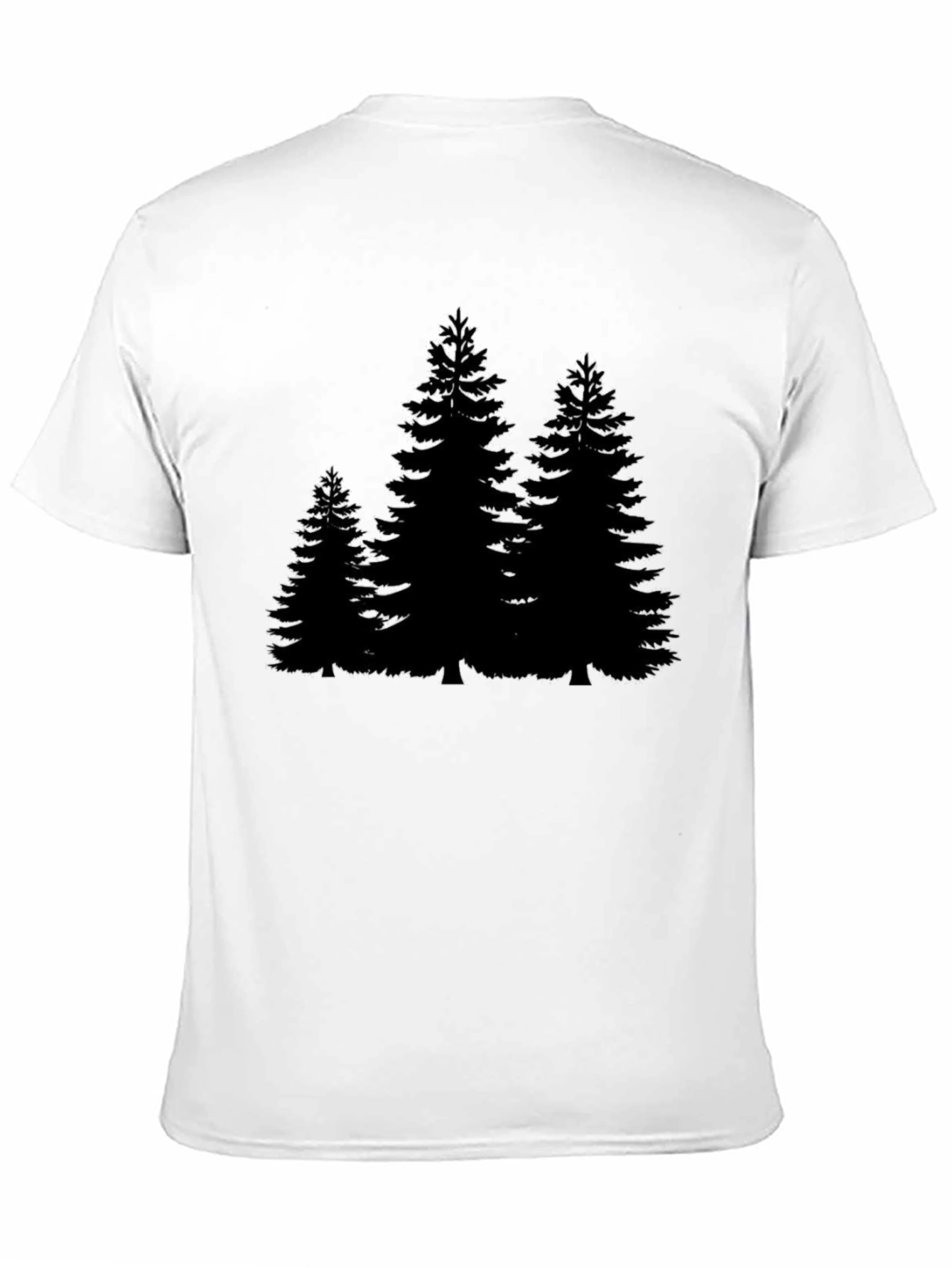 Pine Trees Graphic Mens Black Tee