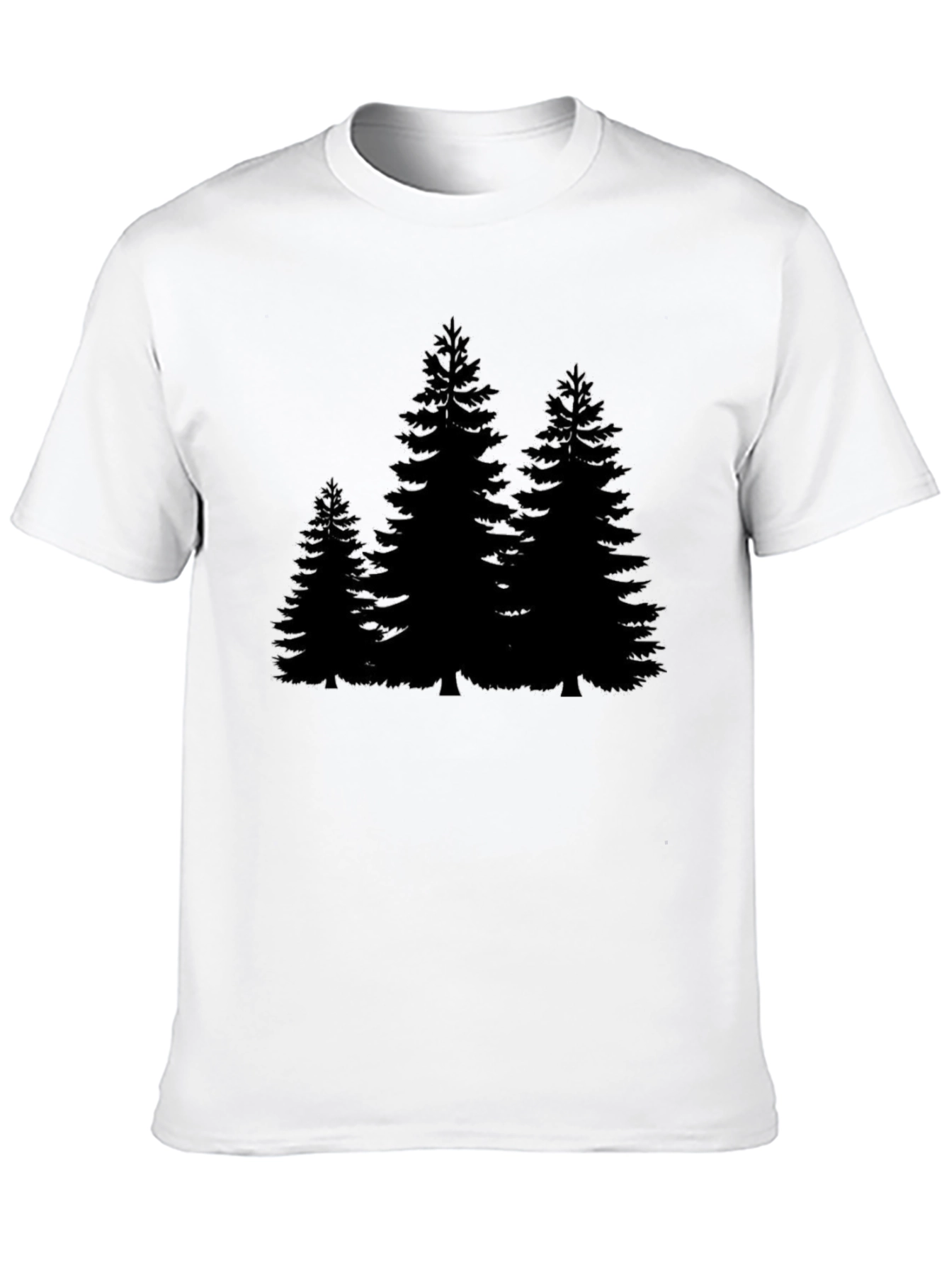 Pine Trees Graphic Mens Black Tee