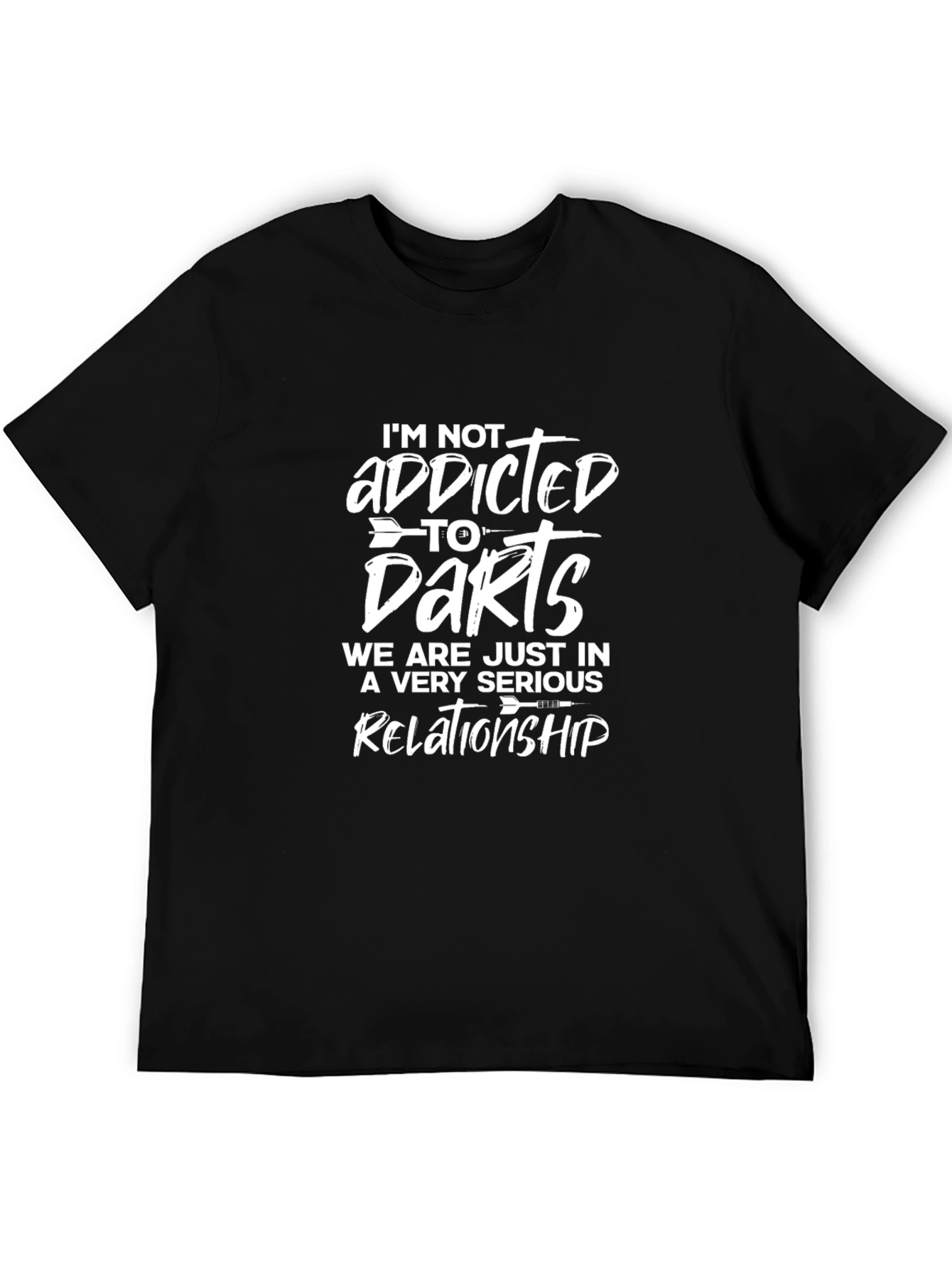 Darts Relationship Graphic Tee - Black Casual T-Shirt