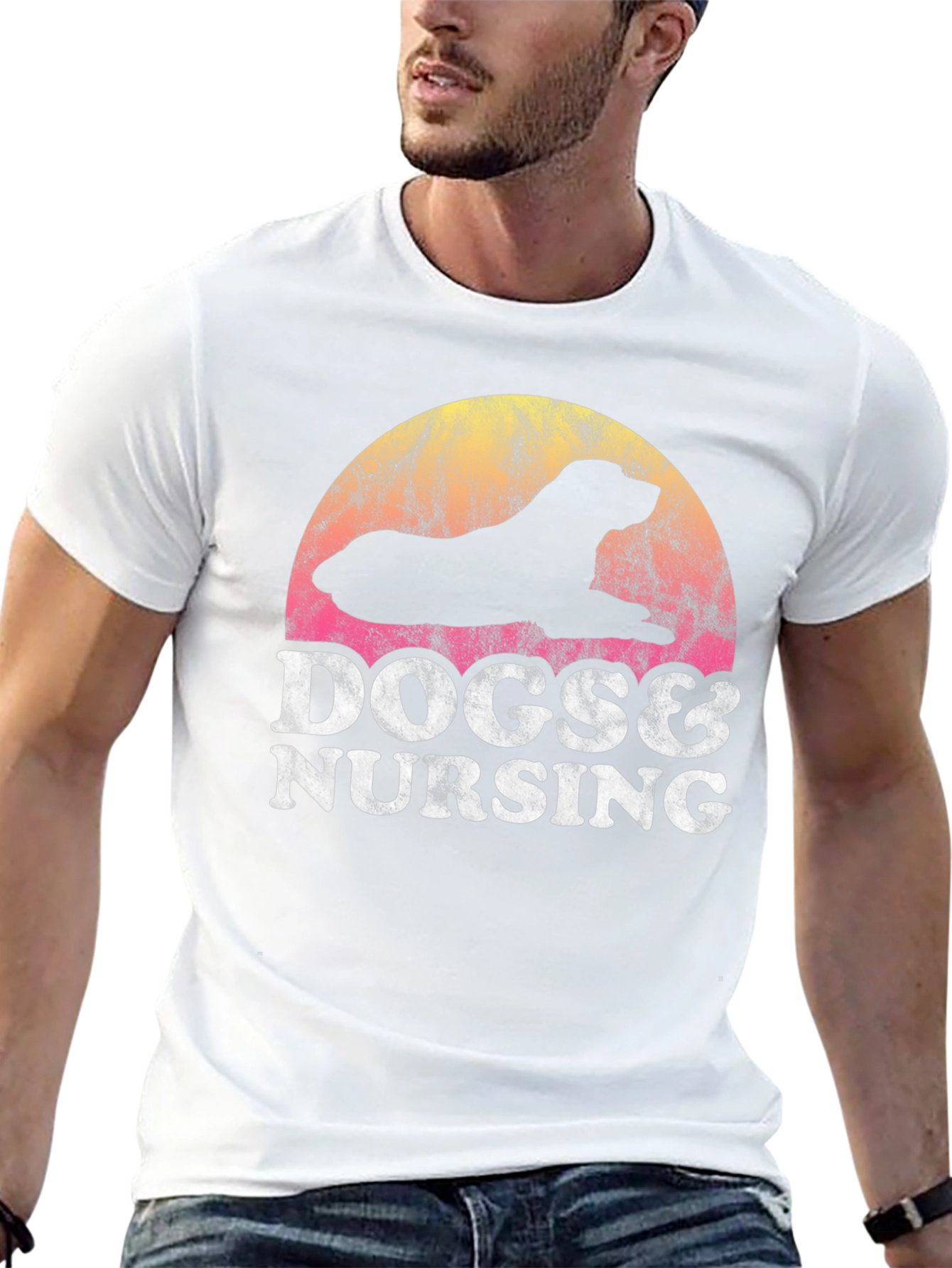 Dogs & Nursing Graphic Tee - Black