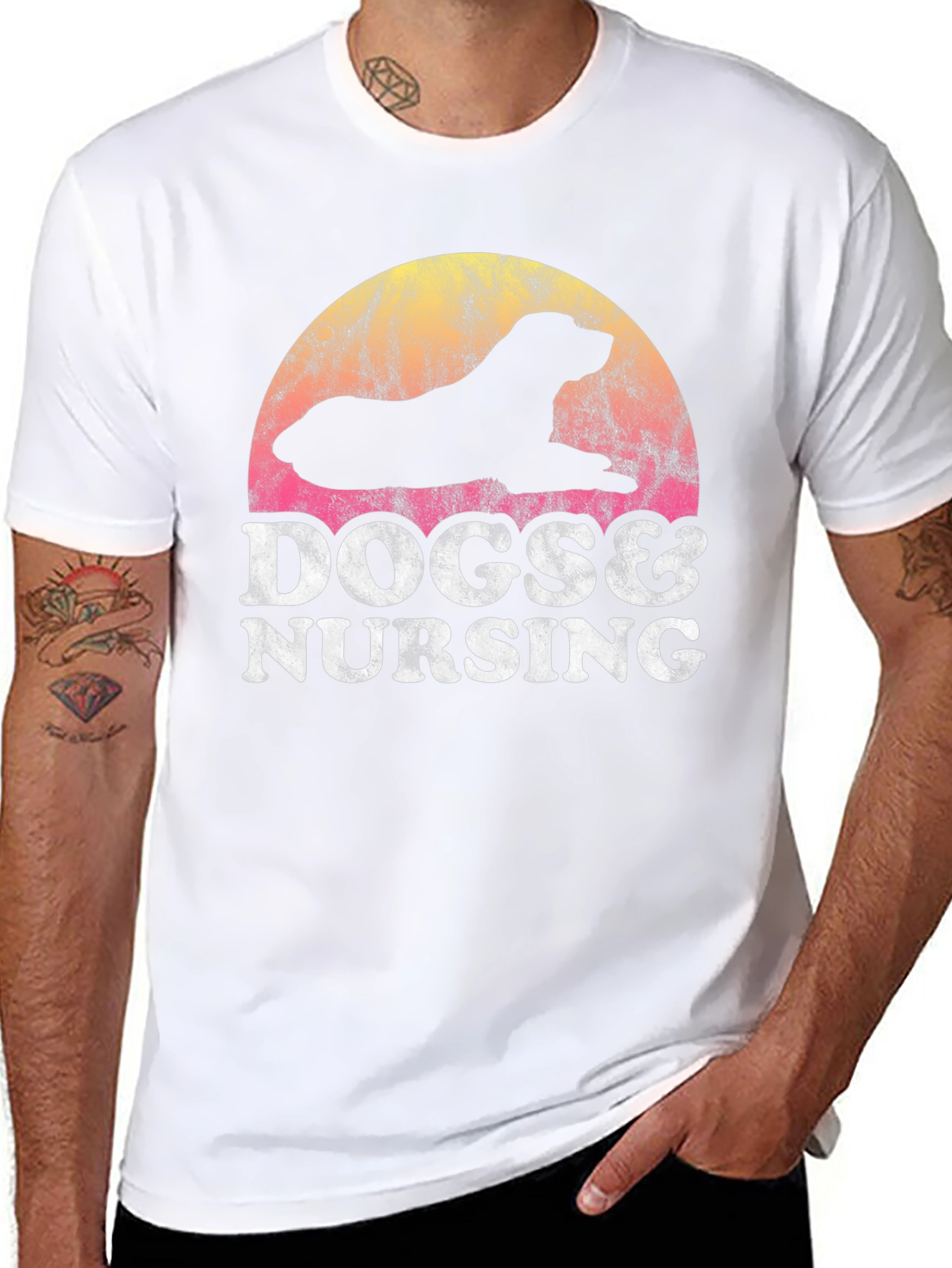 Dogs & Nursing Graphic Tee - Black