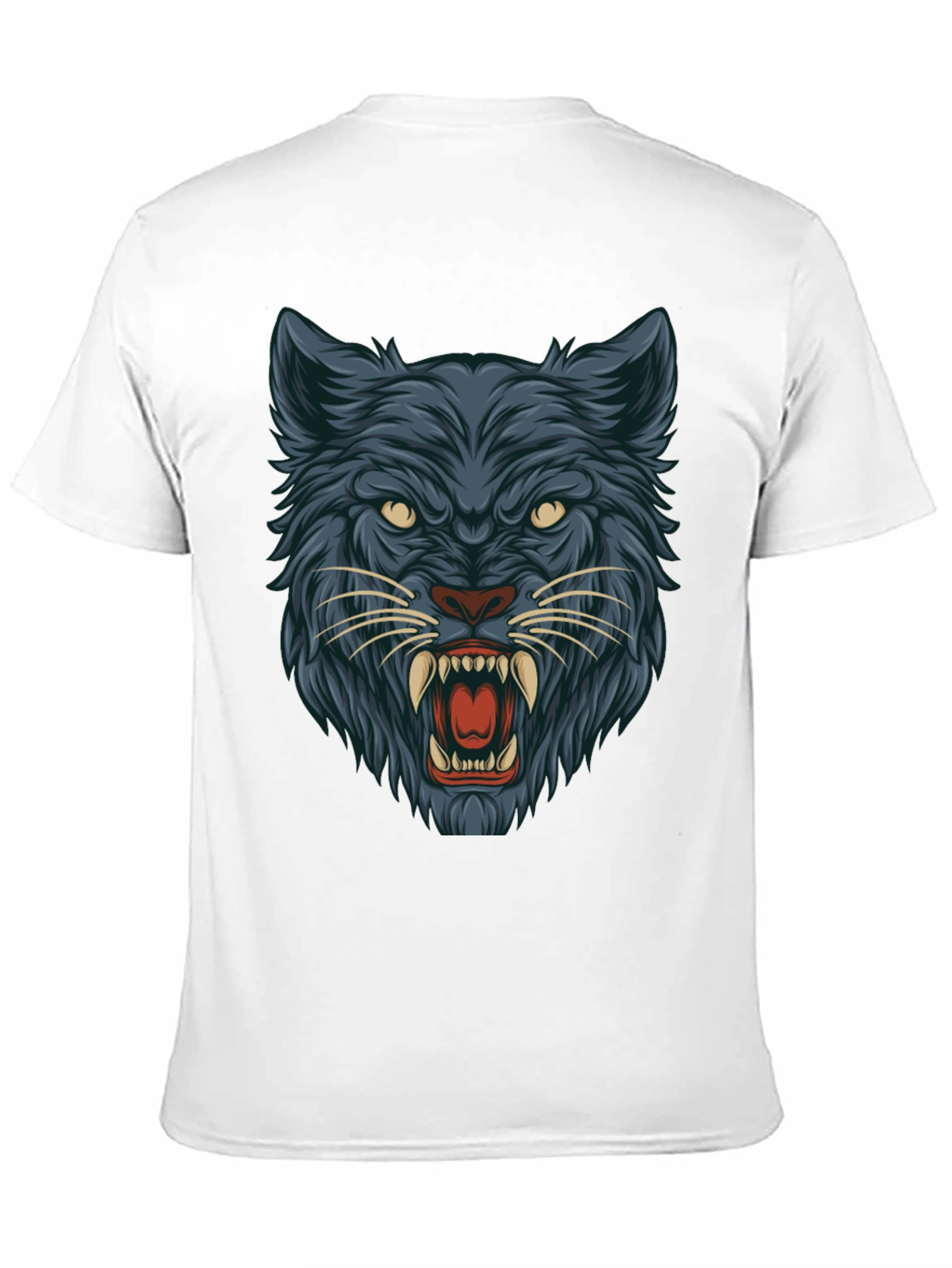 Black T-Shirt with Wolf Graphic