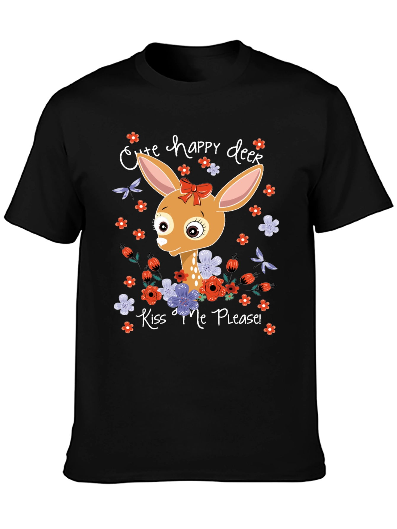 Cute Happy Deer Graphic Tee
