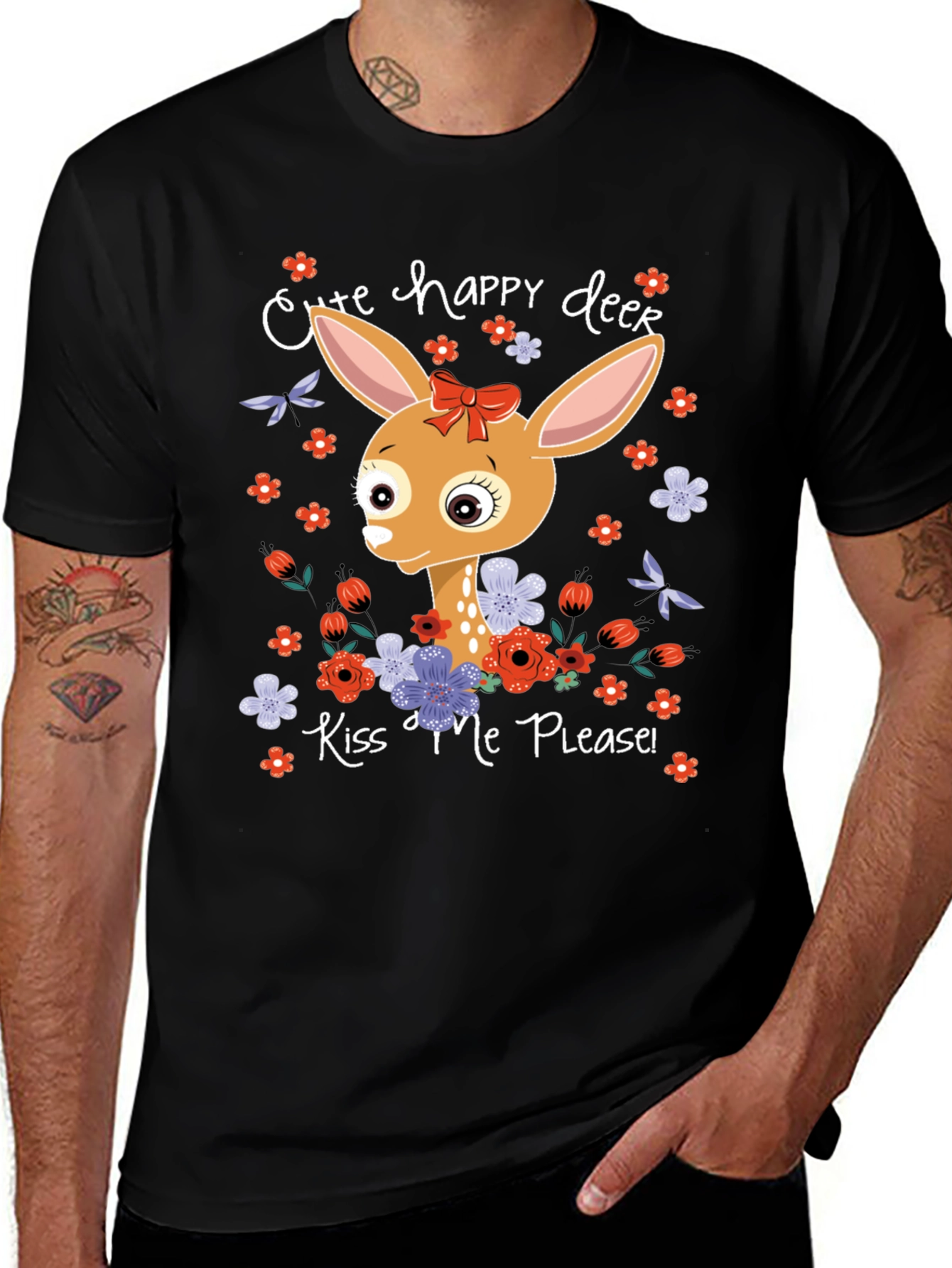 Cute Happy Deer Graphic Tee