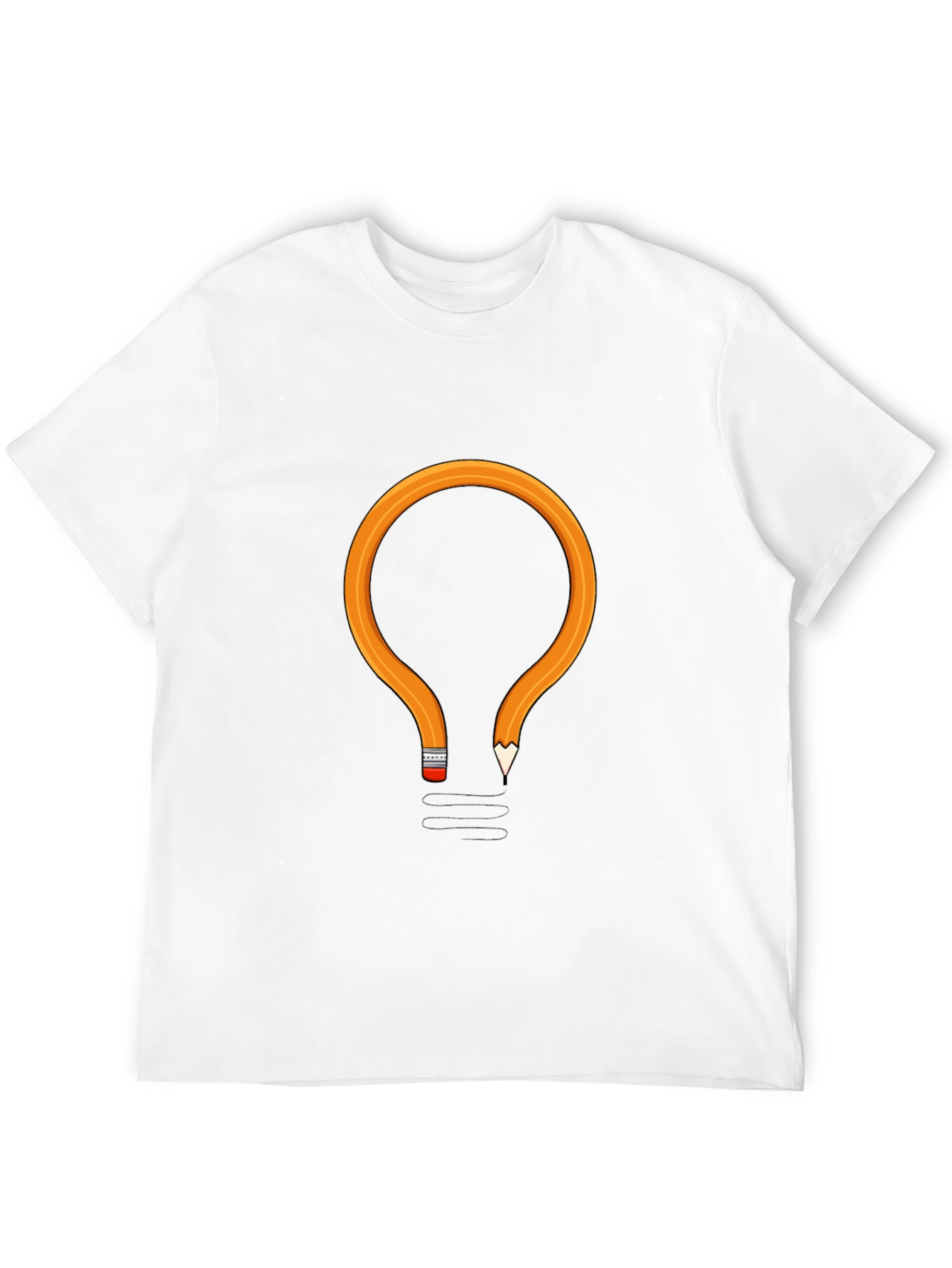 Pencil Lightbulb Graphic Tee - Black Cotton T-Shirt