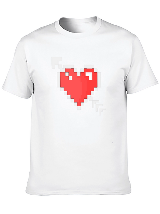 Pixel Heart Arrow Graphic T-Shirt - Black