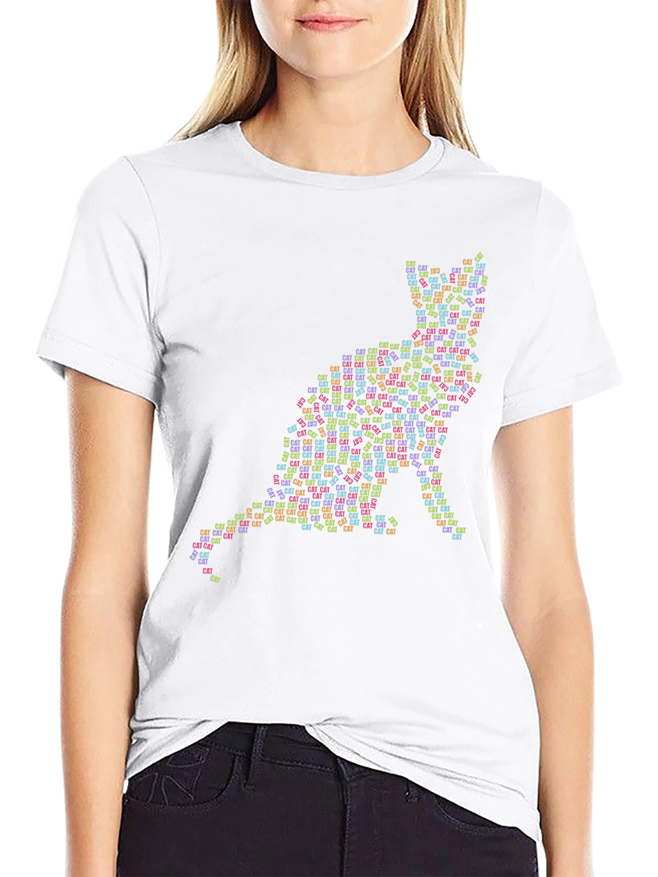 Cat Word Art Graphic T-Shirt