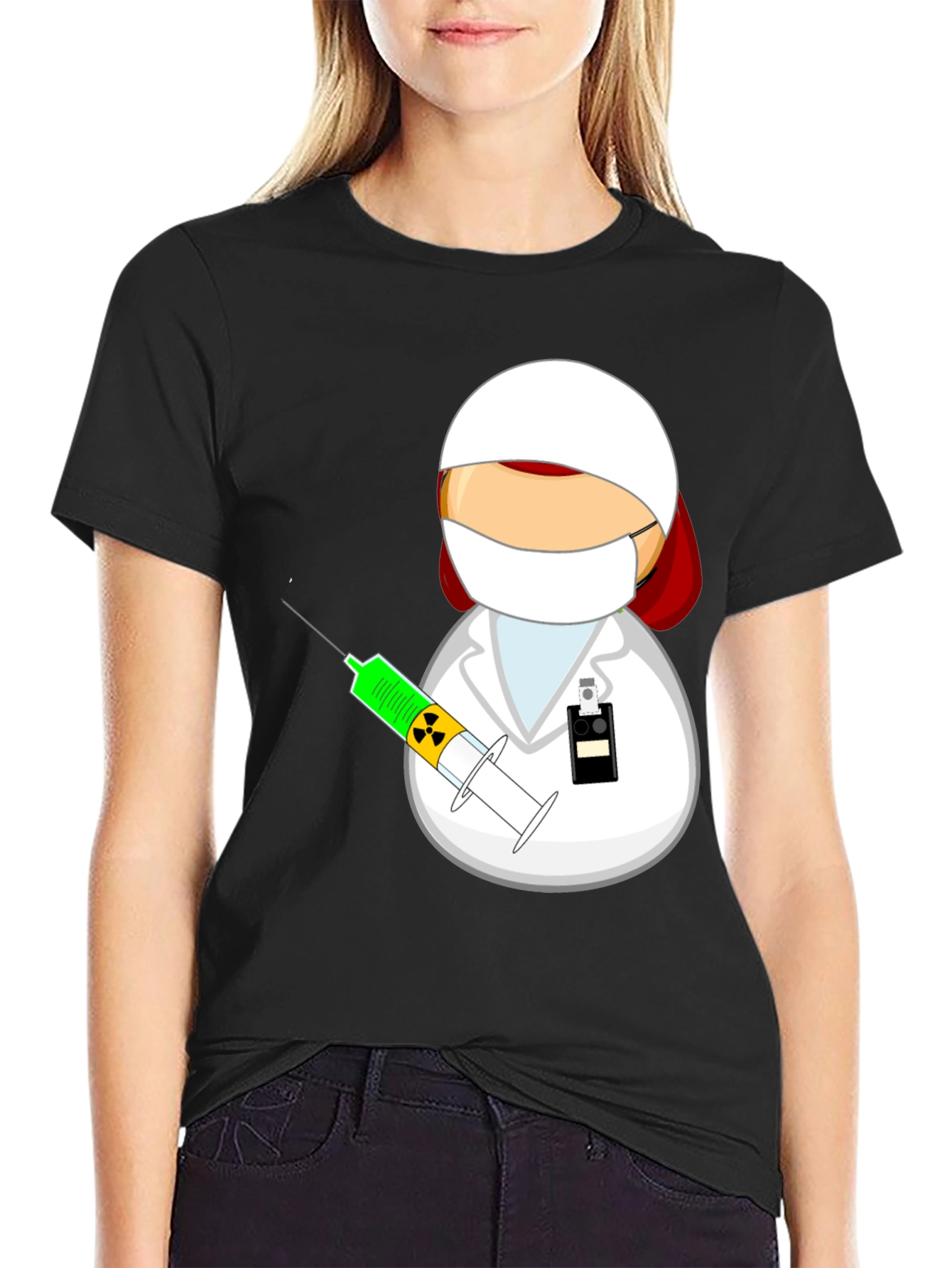 Cartoon Doctor Graphic T-Shirt - Novelty Tee