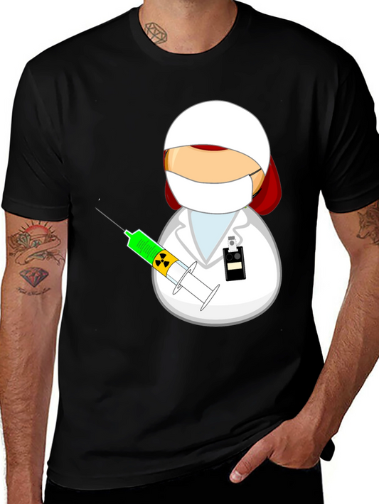 Cartoon Doctor Graphic T-Shirt - Novelty Tee