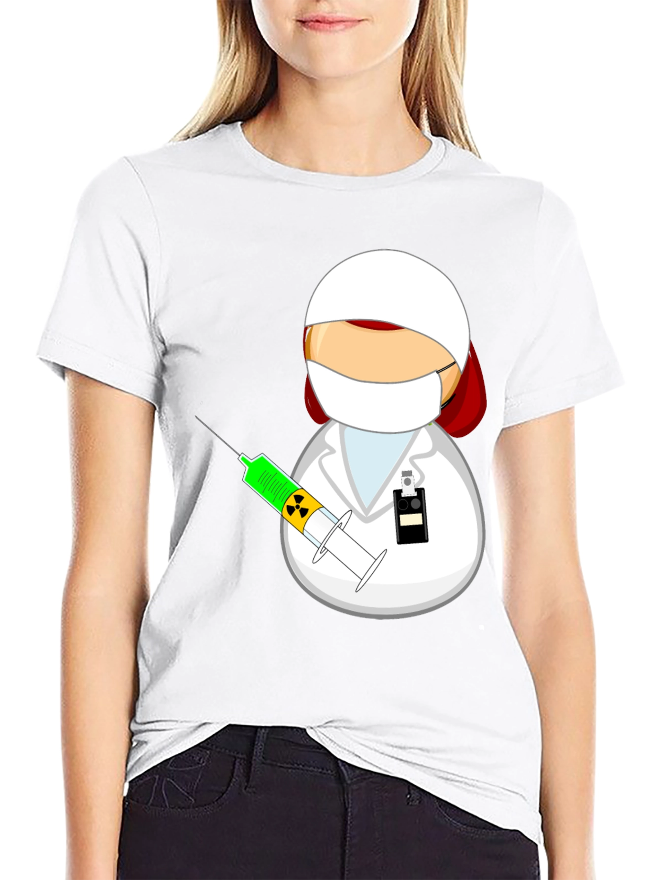 Cartoon Doctor Graphic T-Shirt - Novelty Tee
