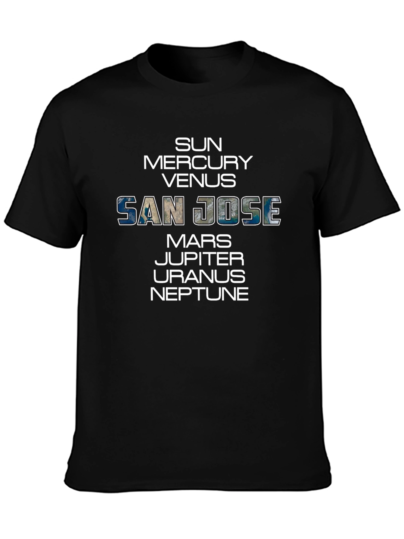 Planets & San Jose Black T-Shirt