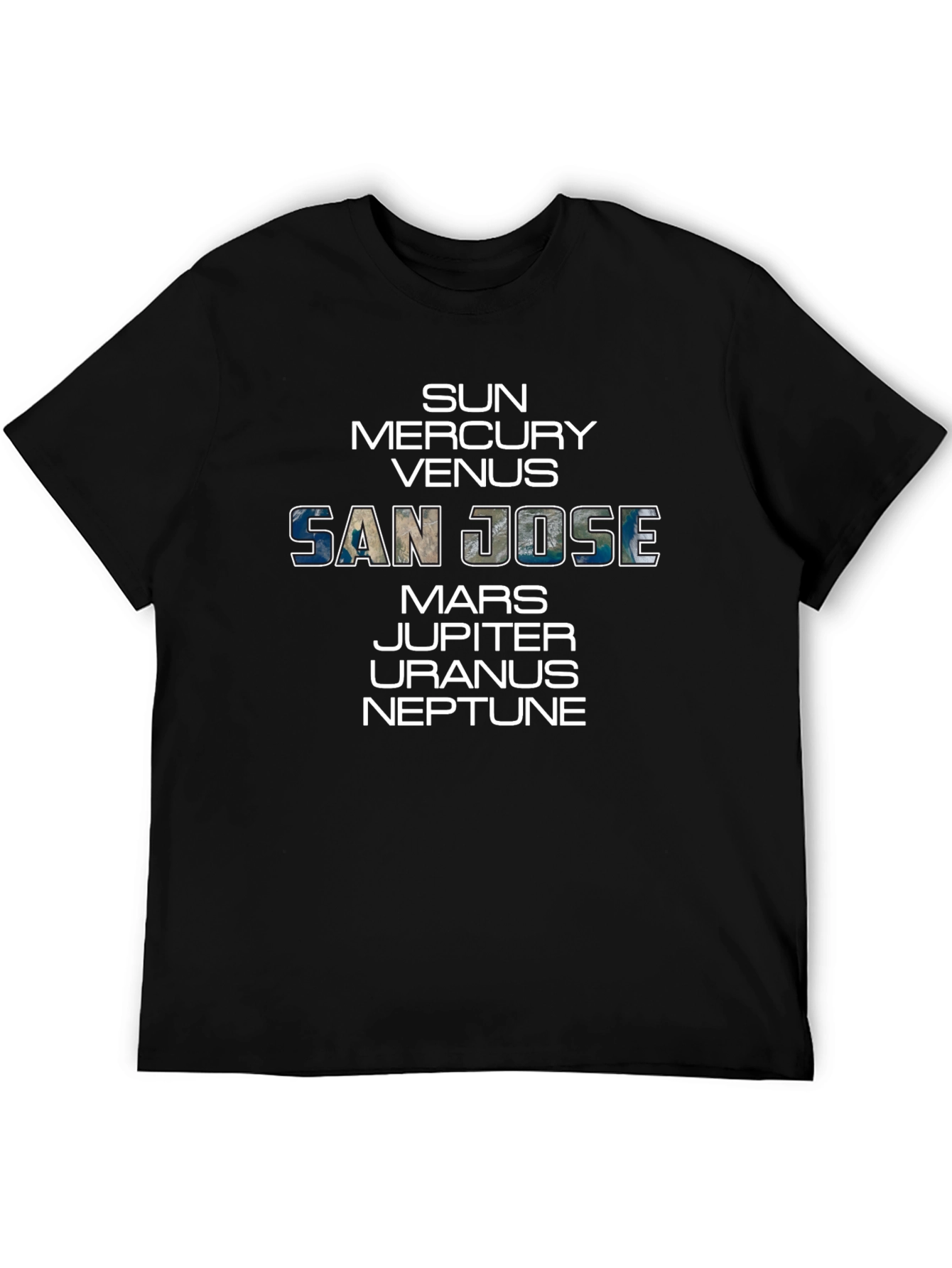 Planets & San Jose Black T-Shirt