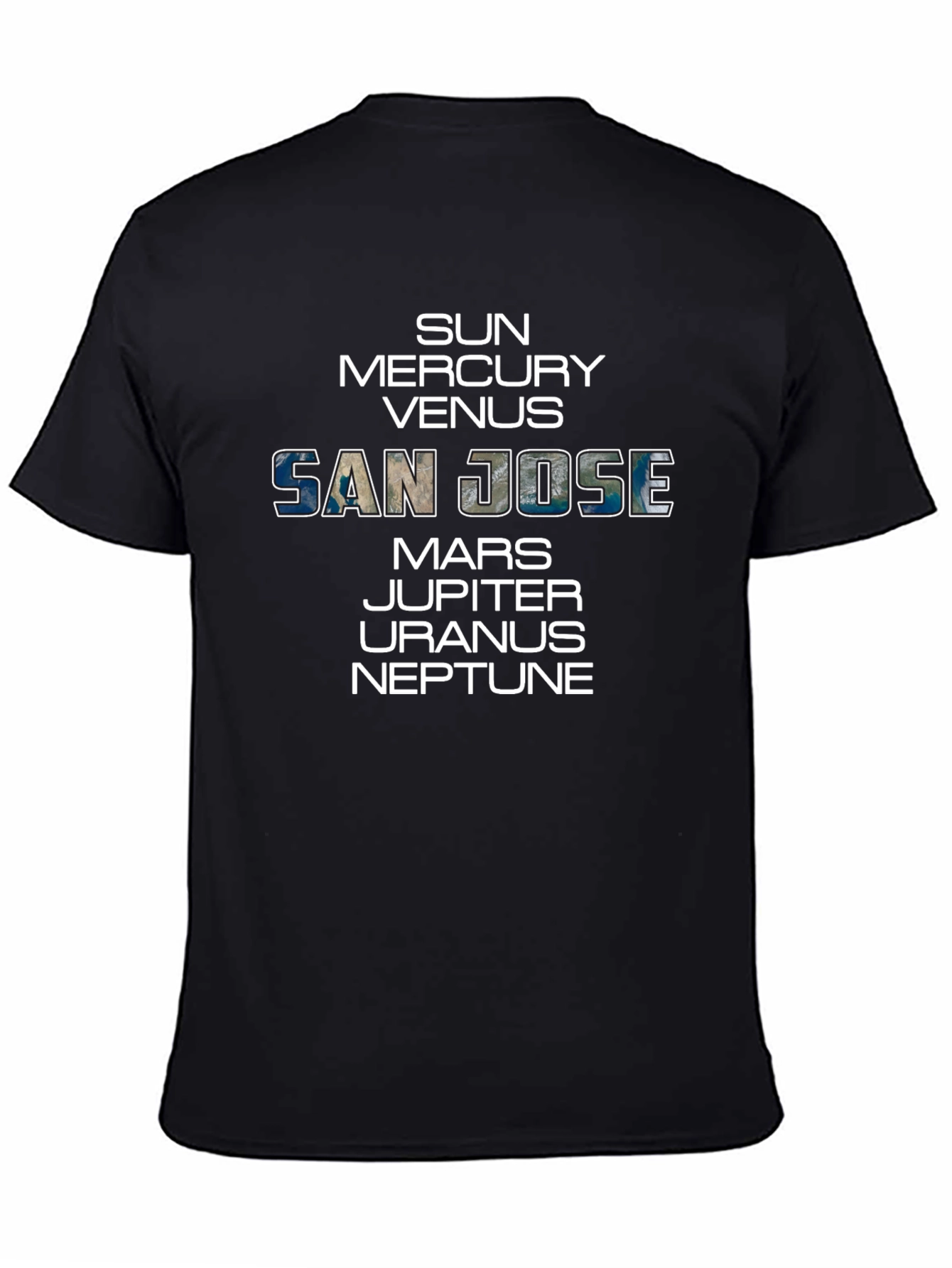 Planets & San Jose Black T-Shirt