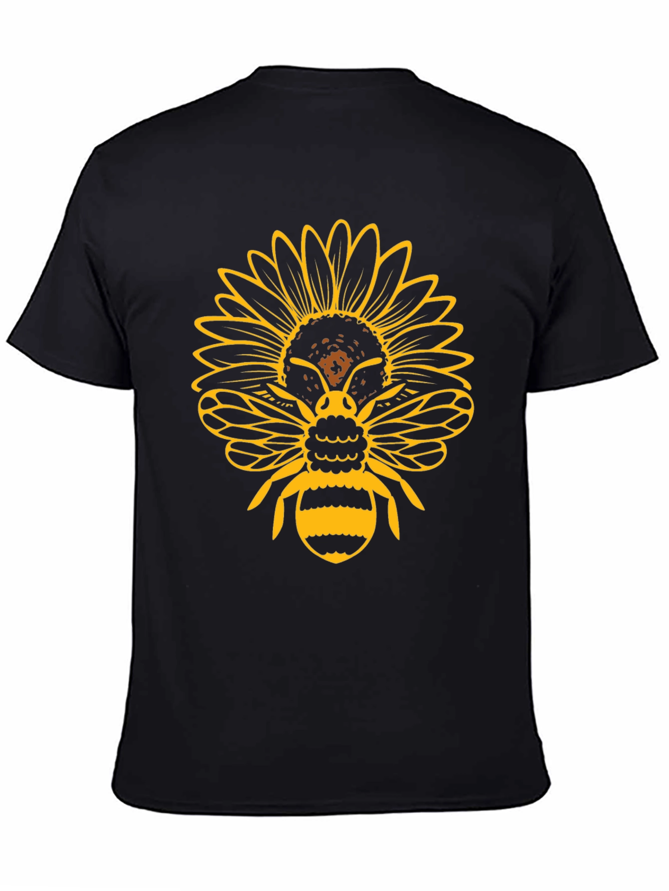 Sunflower Bee Graphic T-Shirt - Black