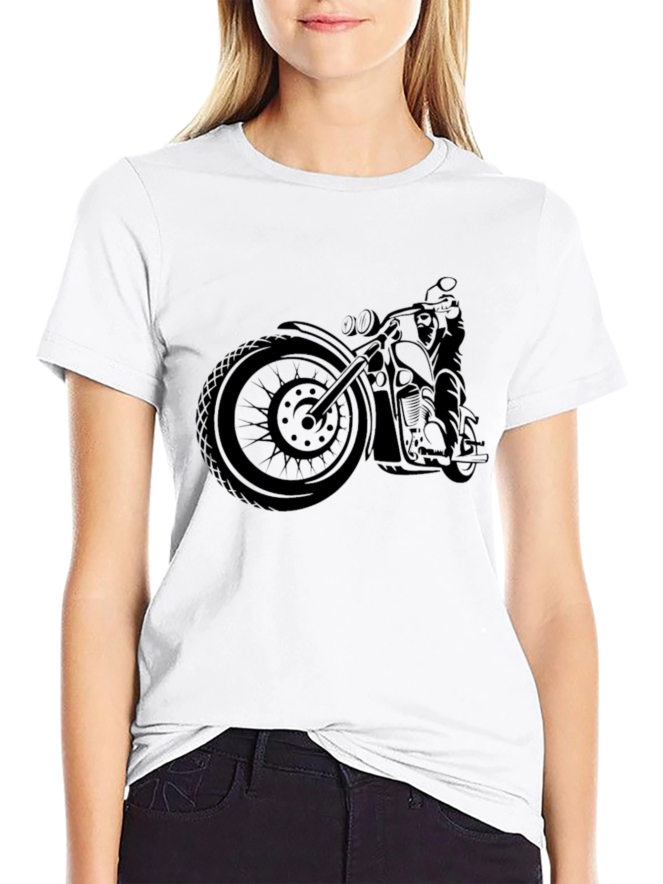 Motorcycle Graphic Black T-Shirt