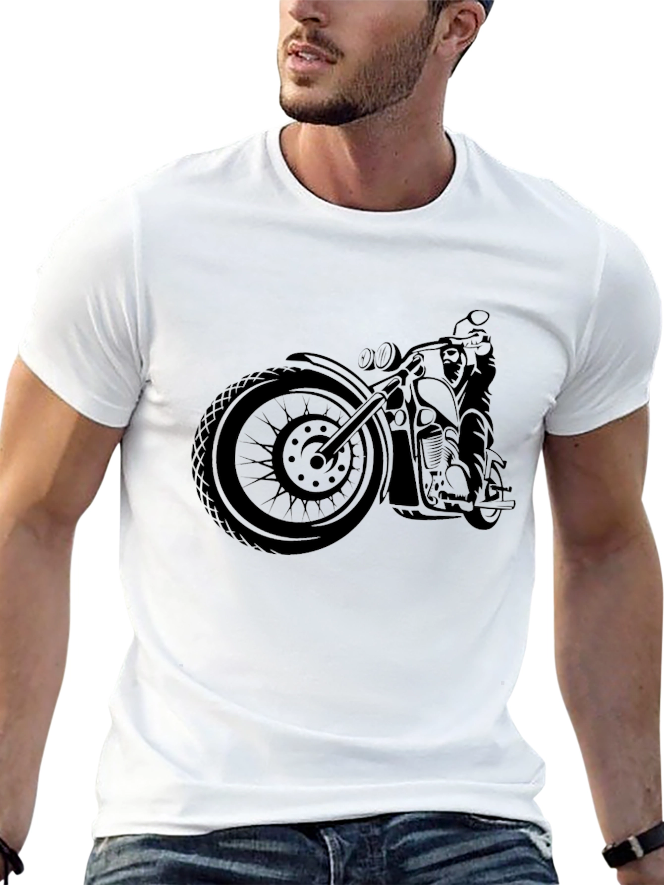 Motorcycle Graphic Black T-Shirt