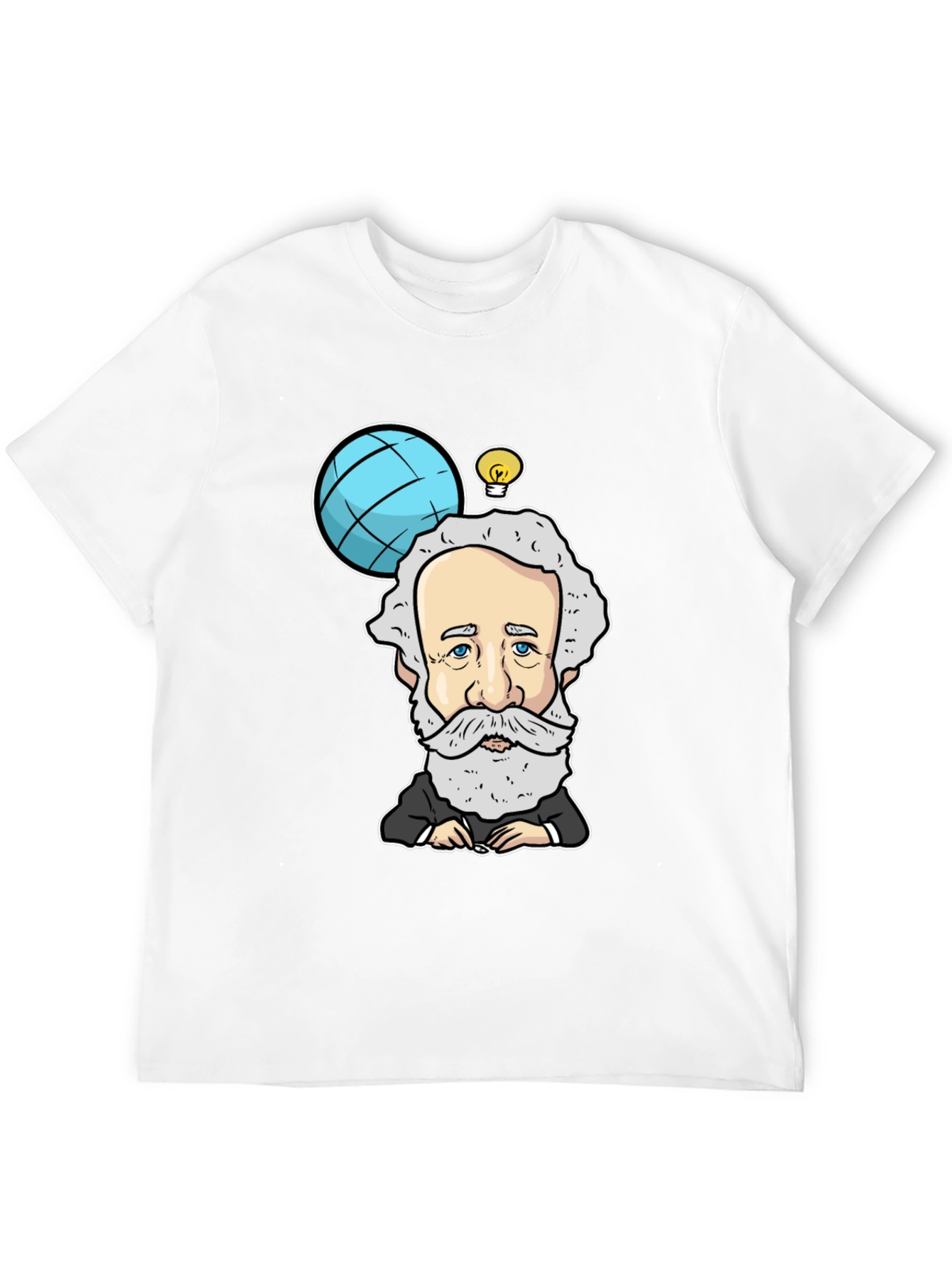 Cartoon Scientist Graphic Black T-Shirt