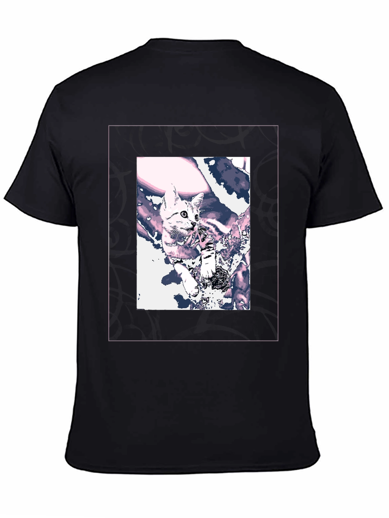Cool Cat Graphic Tee - Black Cotton Blend