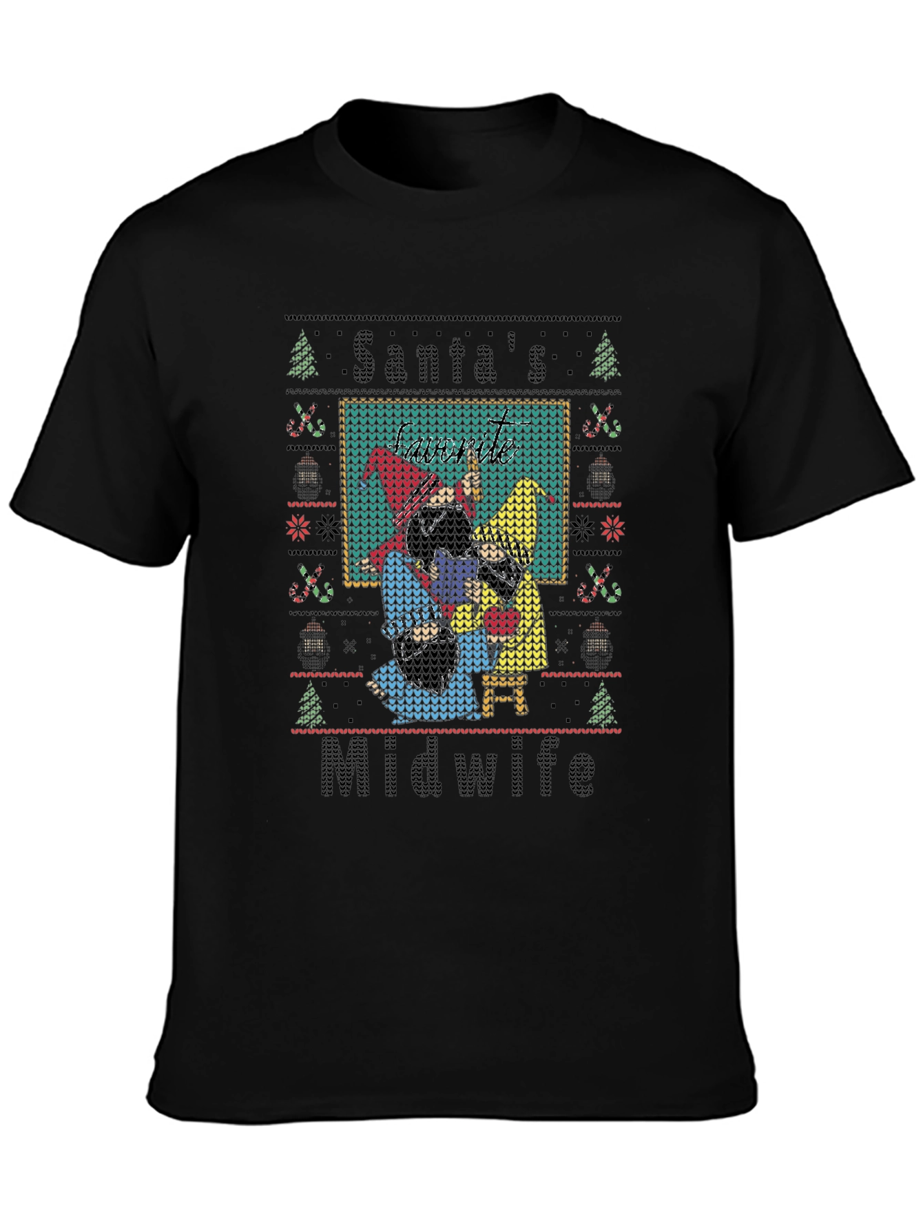 Santas Midwife Ugly Christmas Sweater Style T-Shirt