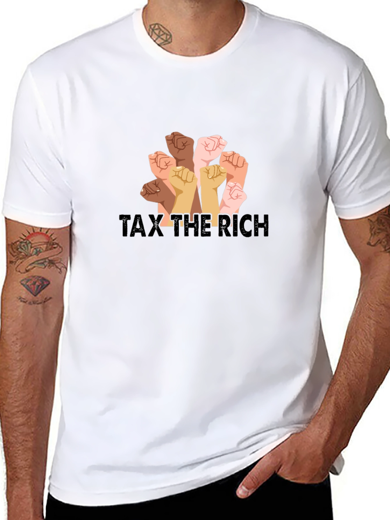 Tax the Rich T-Shirt - Solidarity Fist Graphic Tee