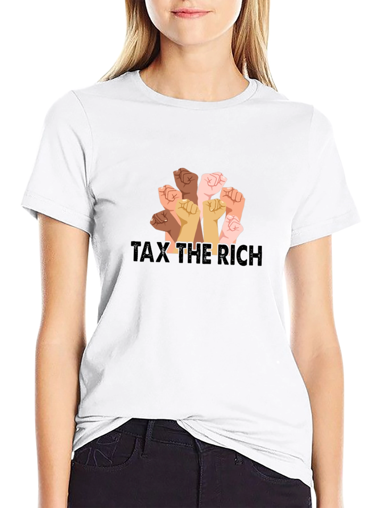 Tax the Rich T-Shirt - Solidarity Fist Graphic Tee