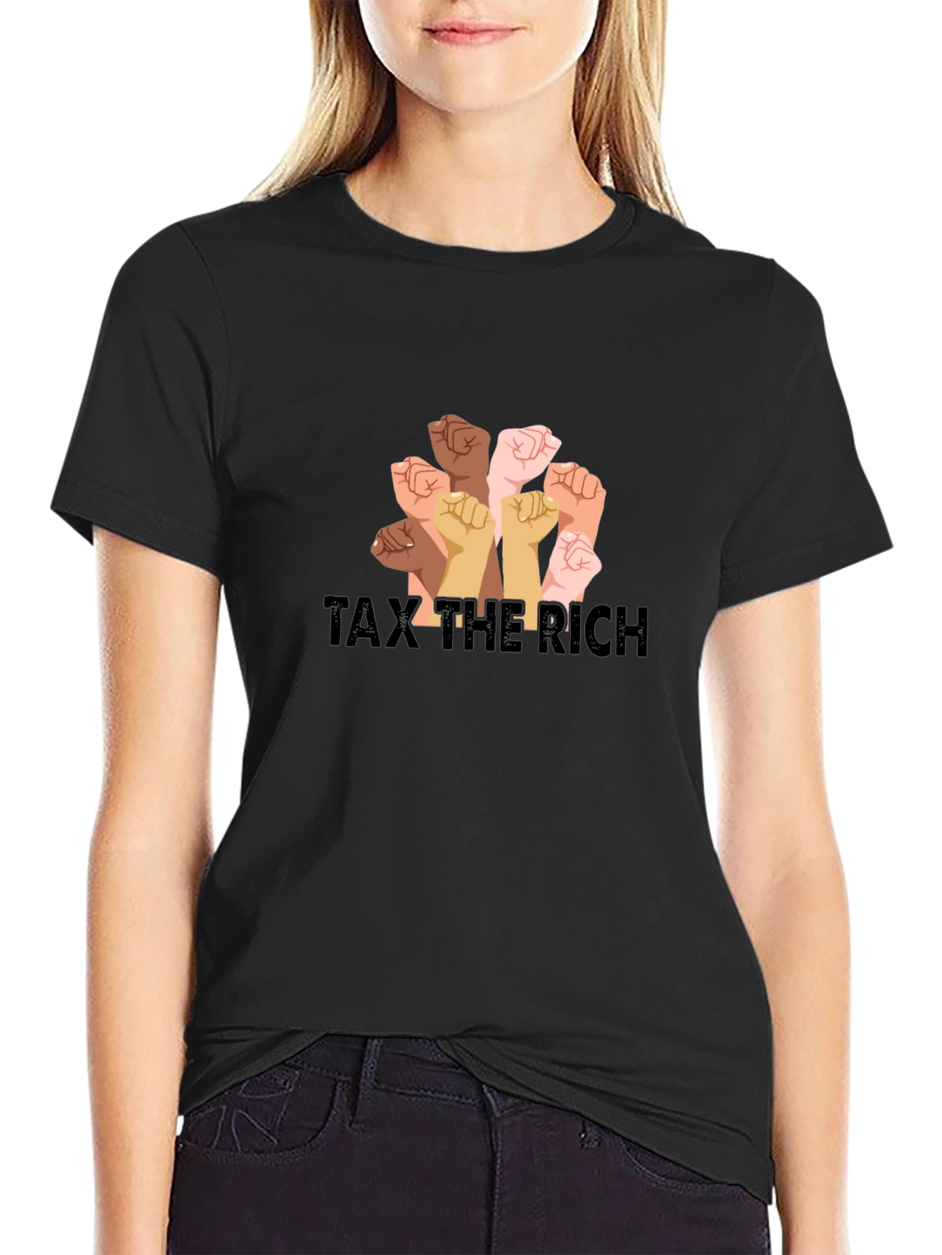 Tax the Rich T-Shirt - Solidarity Fist Graphic Tee