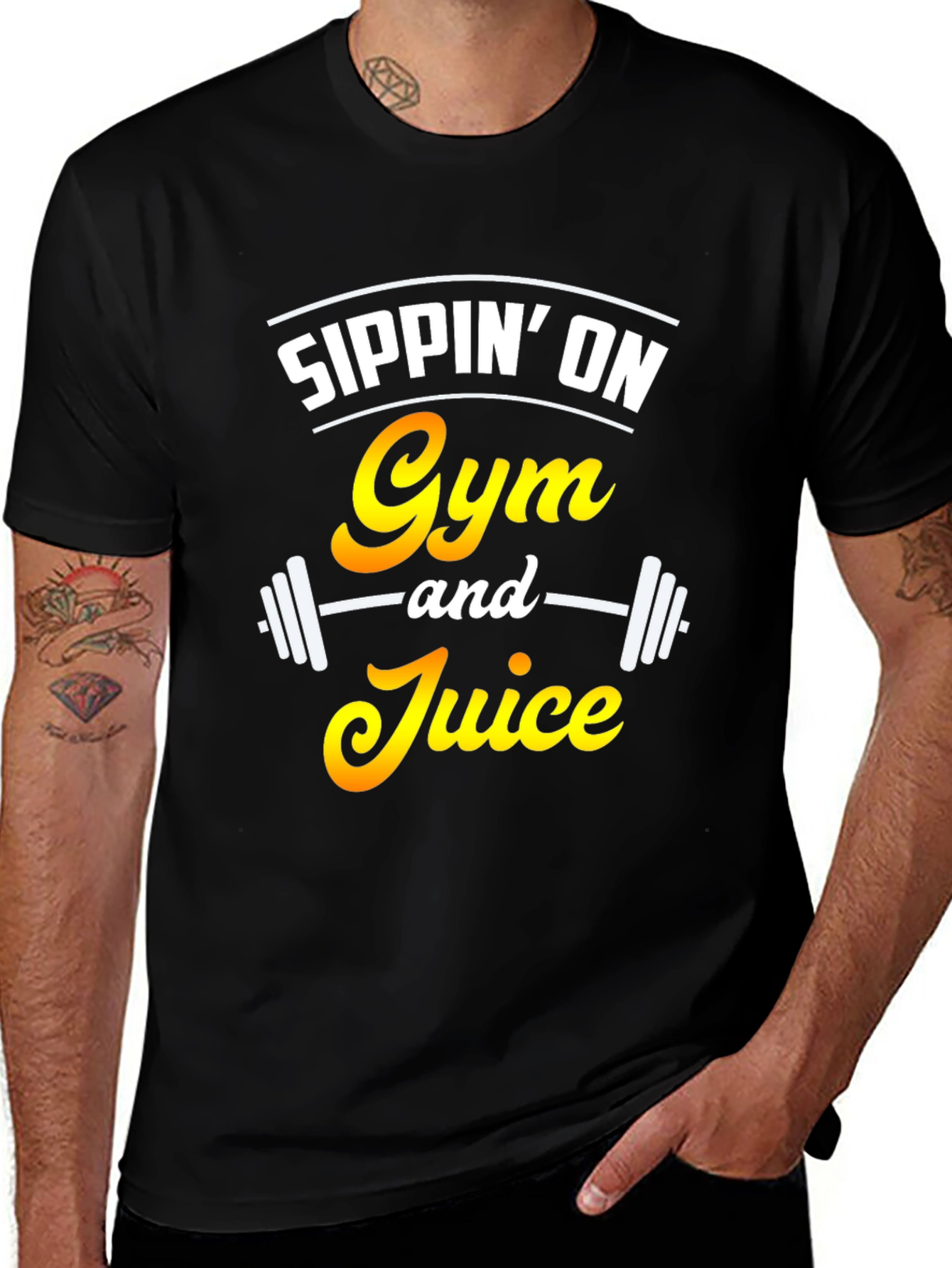 Sippin on Gym and Juice Black T-Shirt