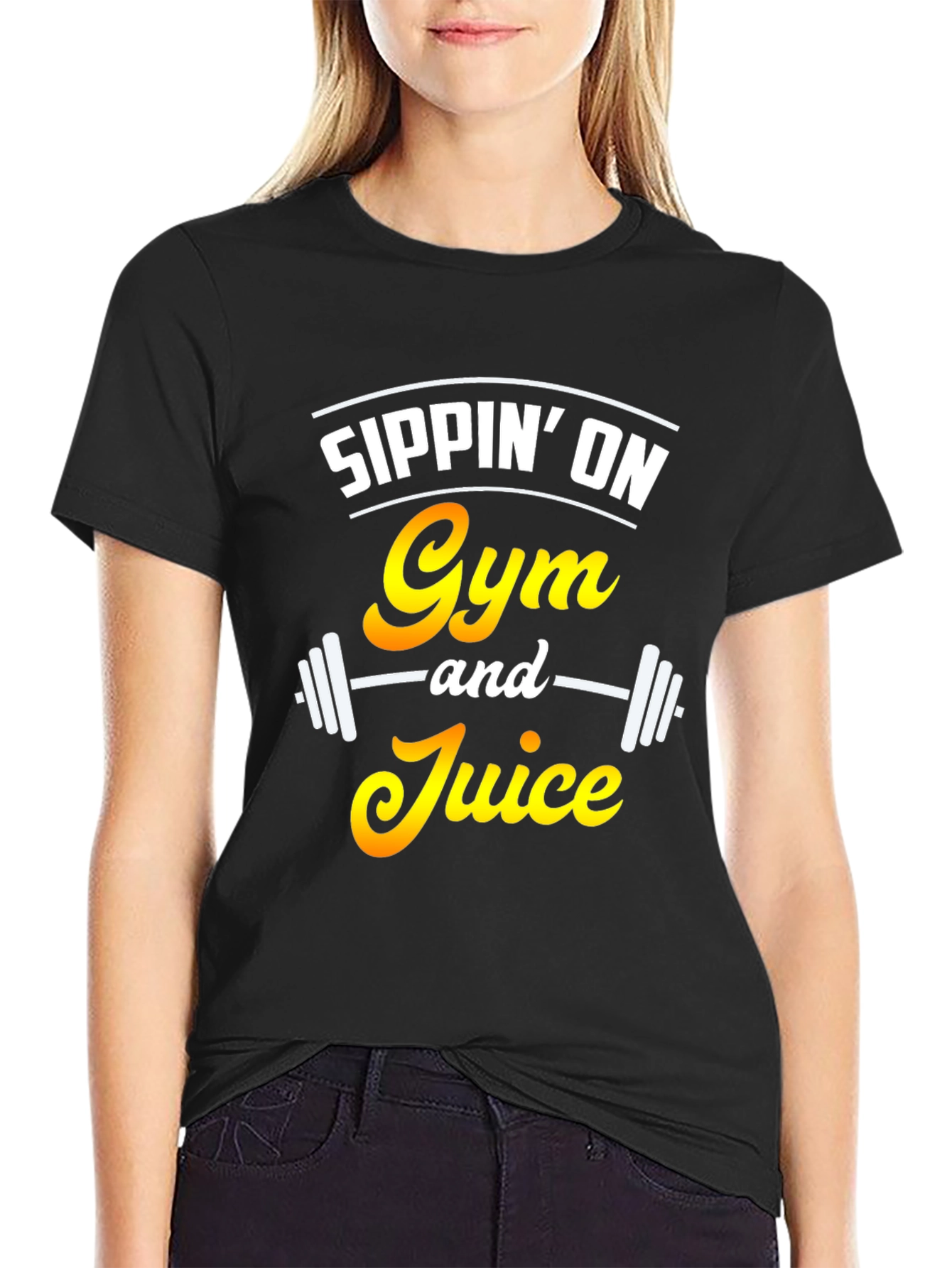Sippin on Gym and Juice Black T-Shirt