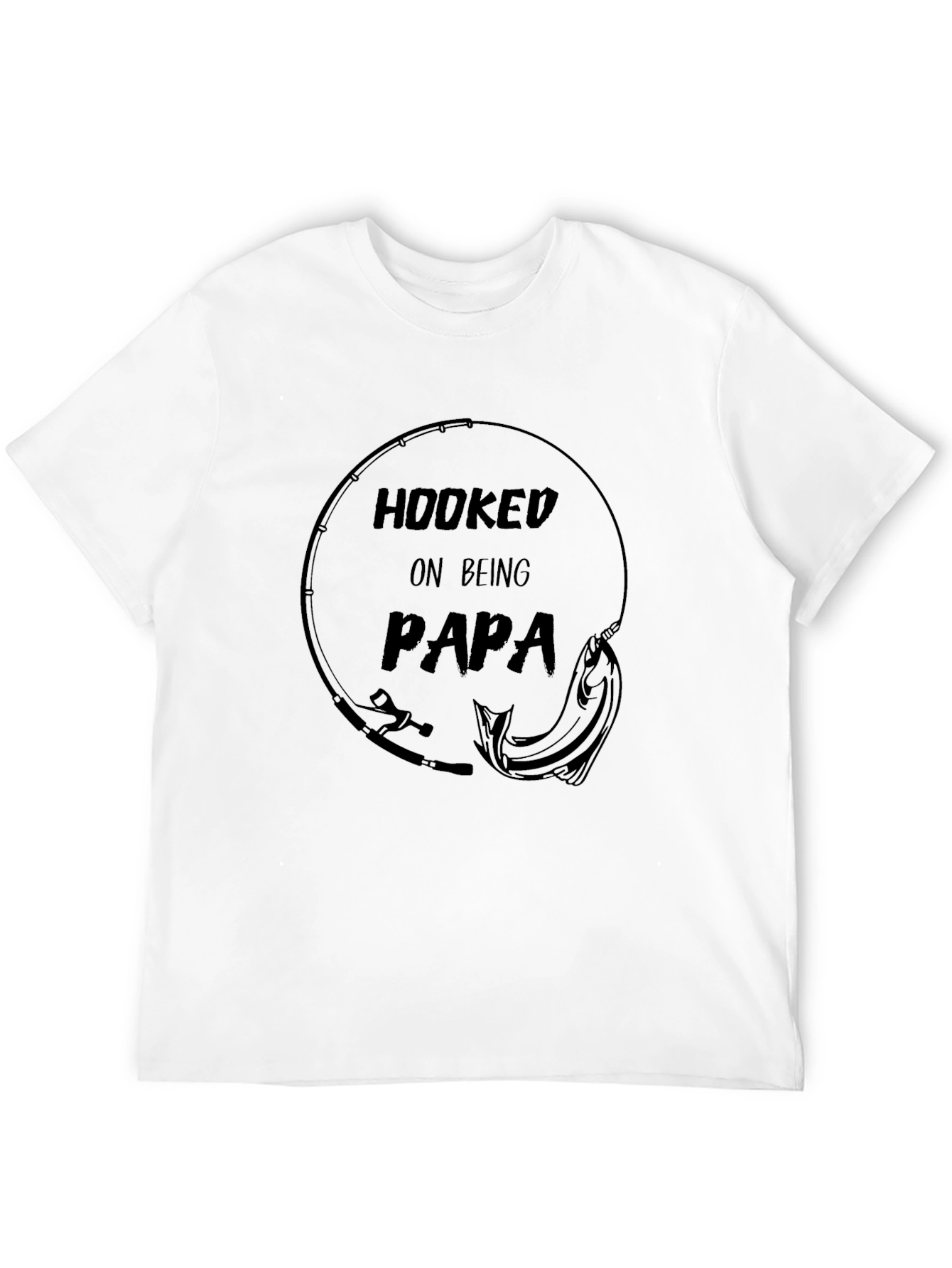 Hooked on Being Papa T-Shirt Fishing Dad Tee
