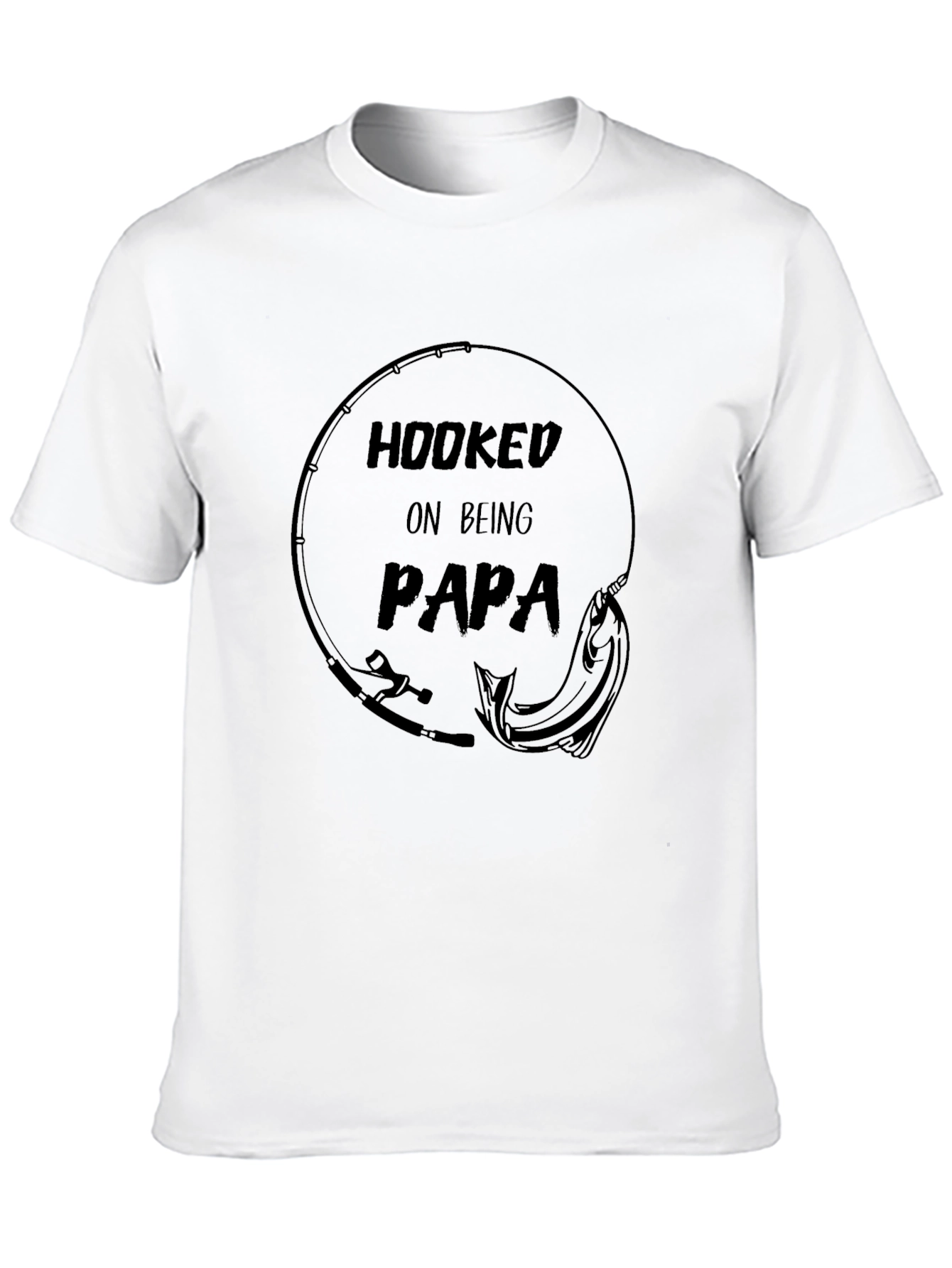 Hooked on Being Papa T-Shirt Fishing Dad Tee