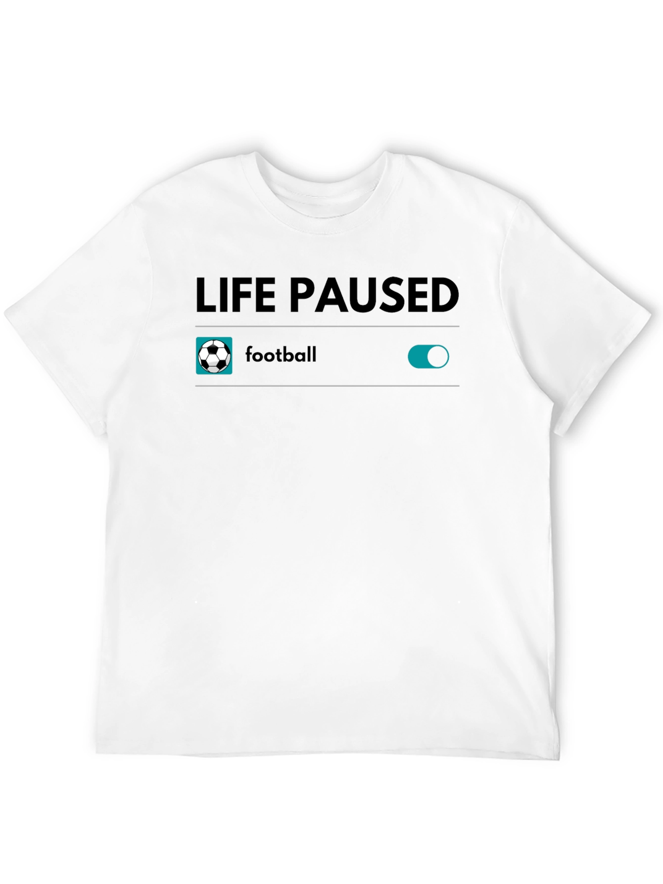 Life Paused Football T-Shirt - Black