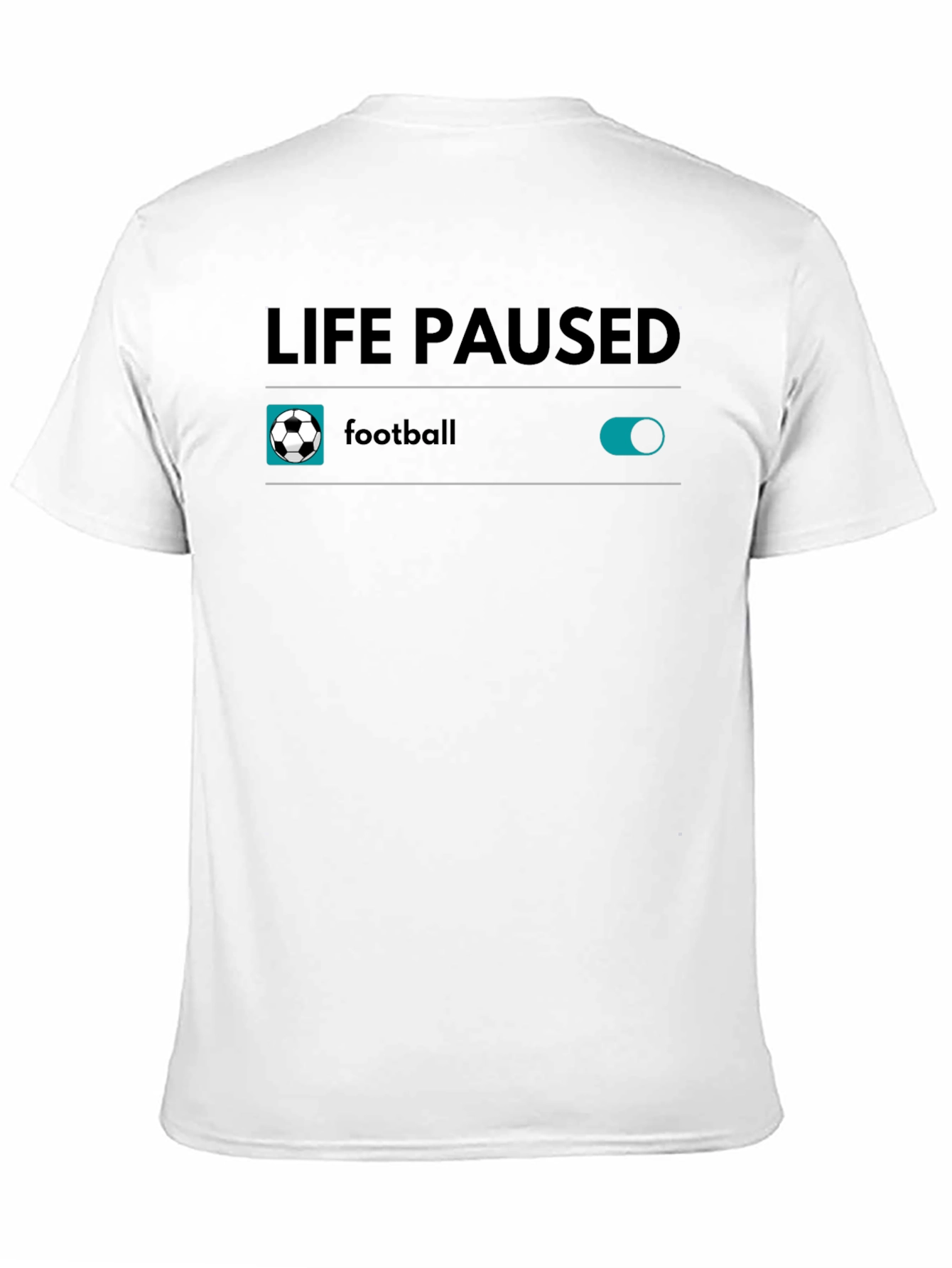 Life Paused Football T-Shirt - Black