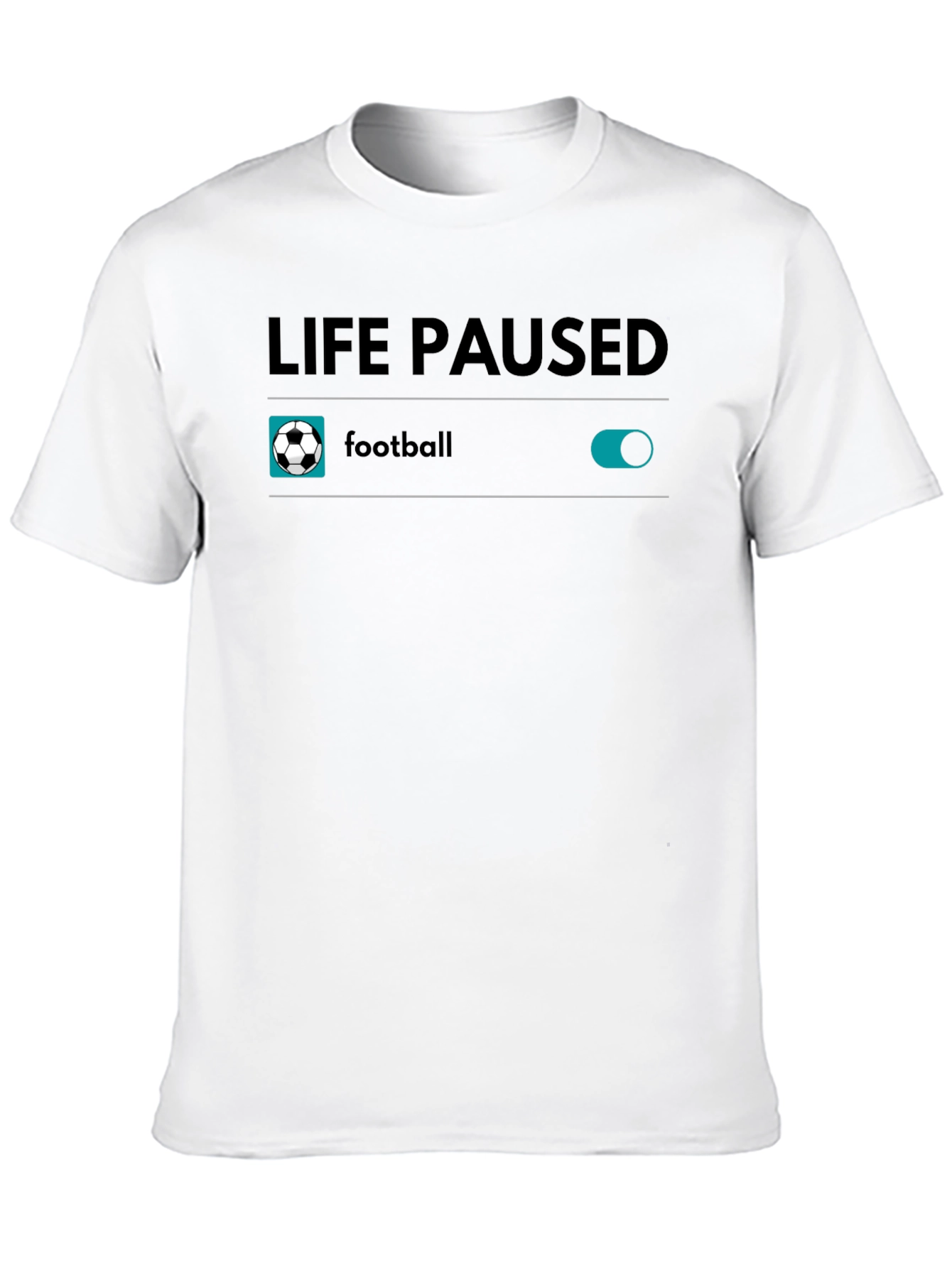 Life Paused Football T-Shirt - Black