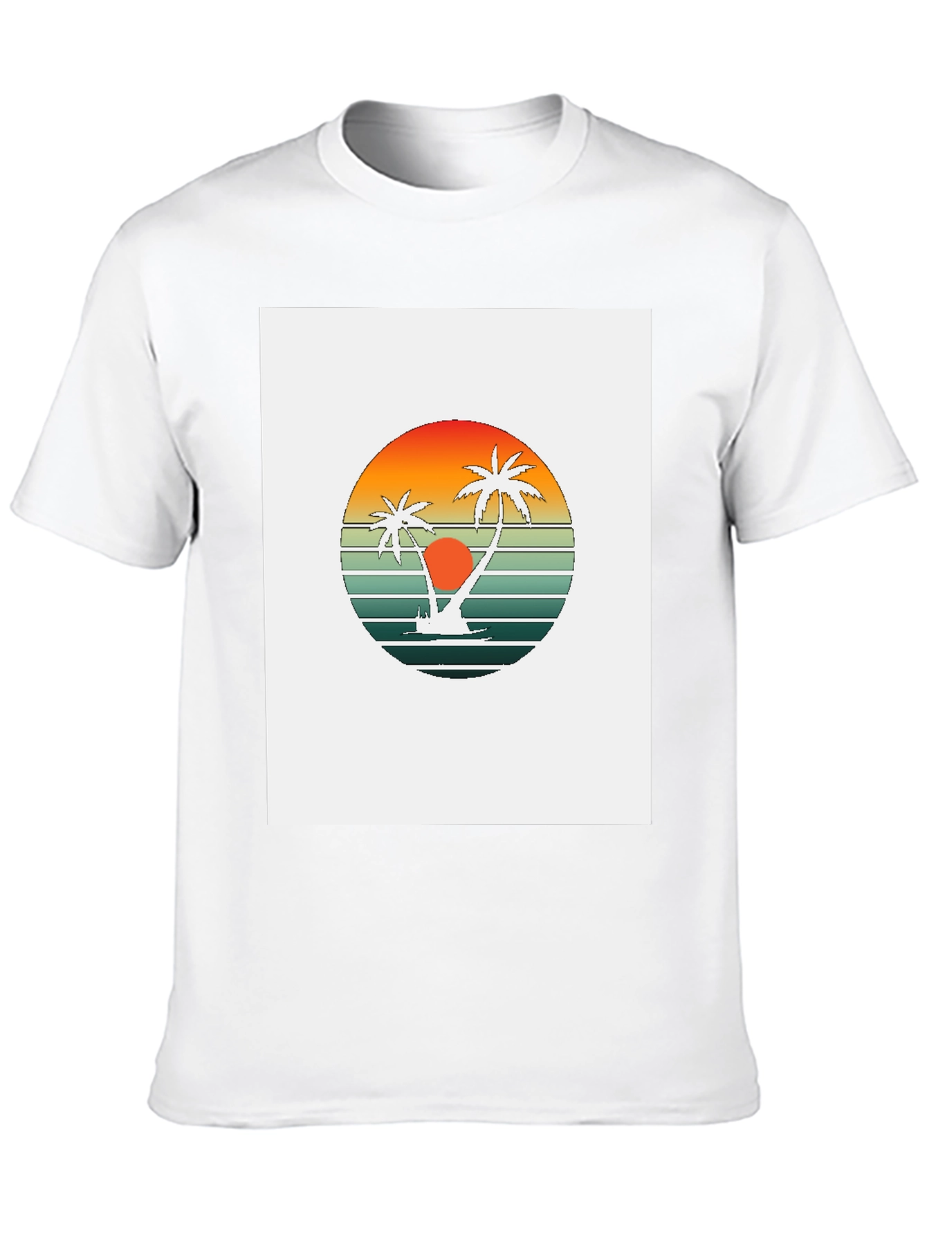 Retro Palm Tree Sunset Graphic Tee - Tropical Vibe