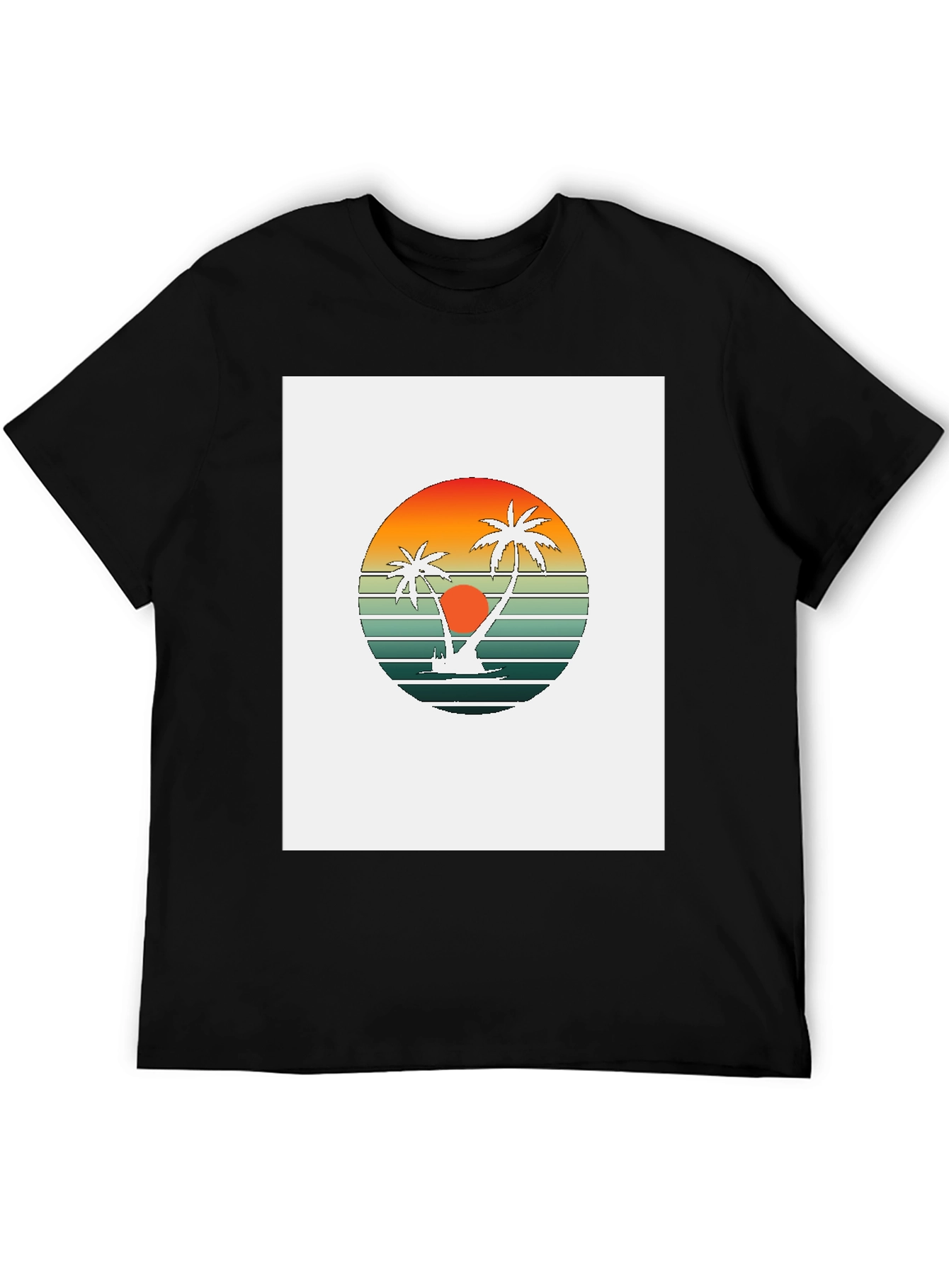 Retro Palm Tree Sunset Graphic Tee - Tropical Vibe