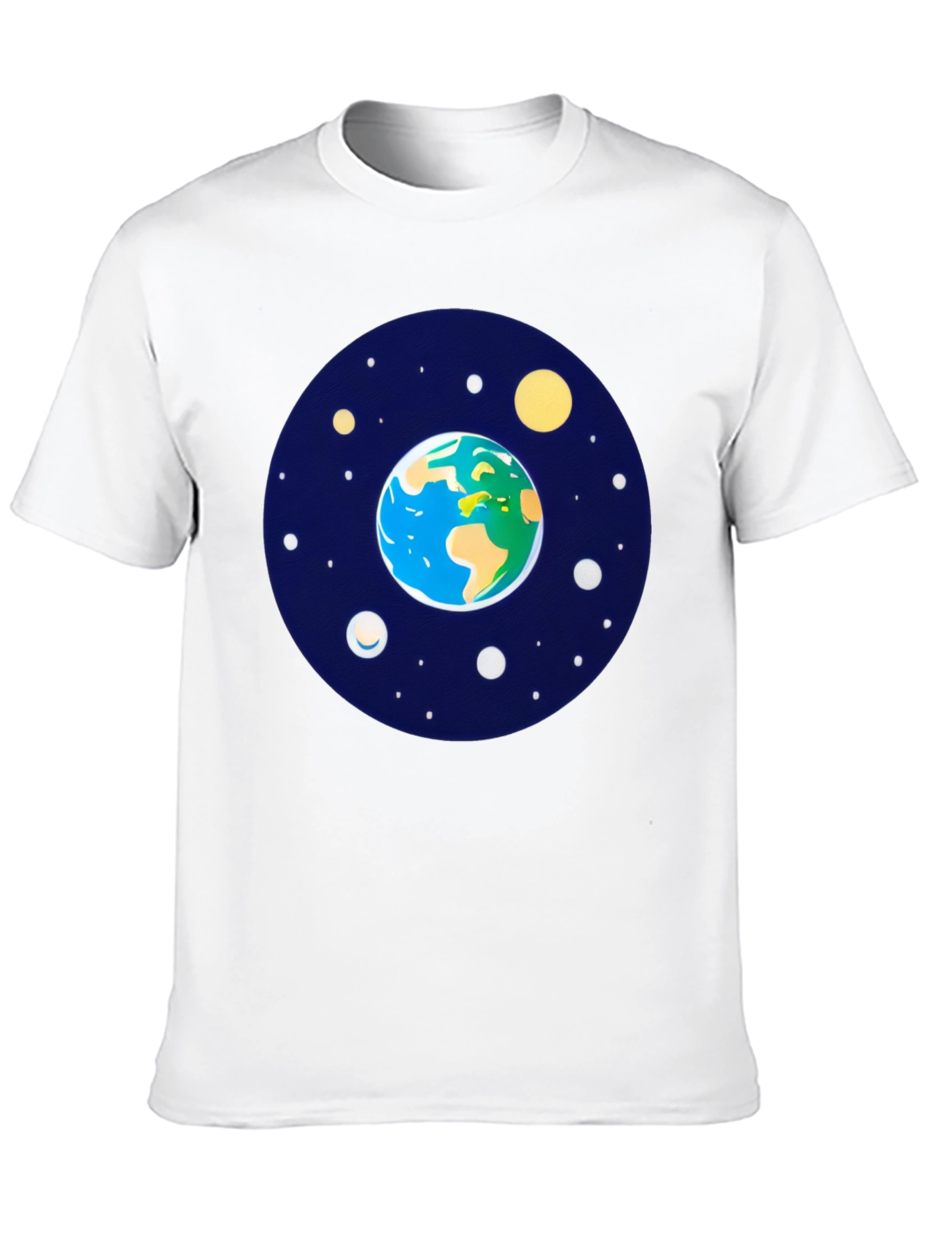 Earth and Stars Graphic Tee - Mens Black T-Shirt